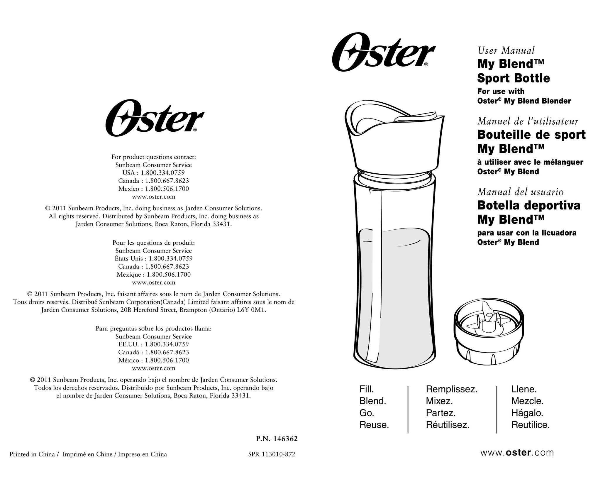 Oster My Blend Sport Bottle Bottle Warmer User Manual
