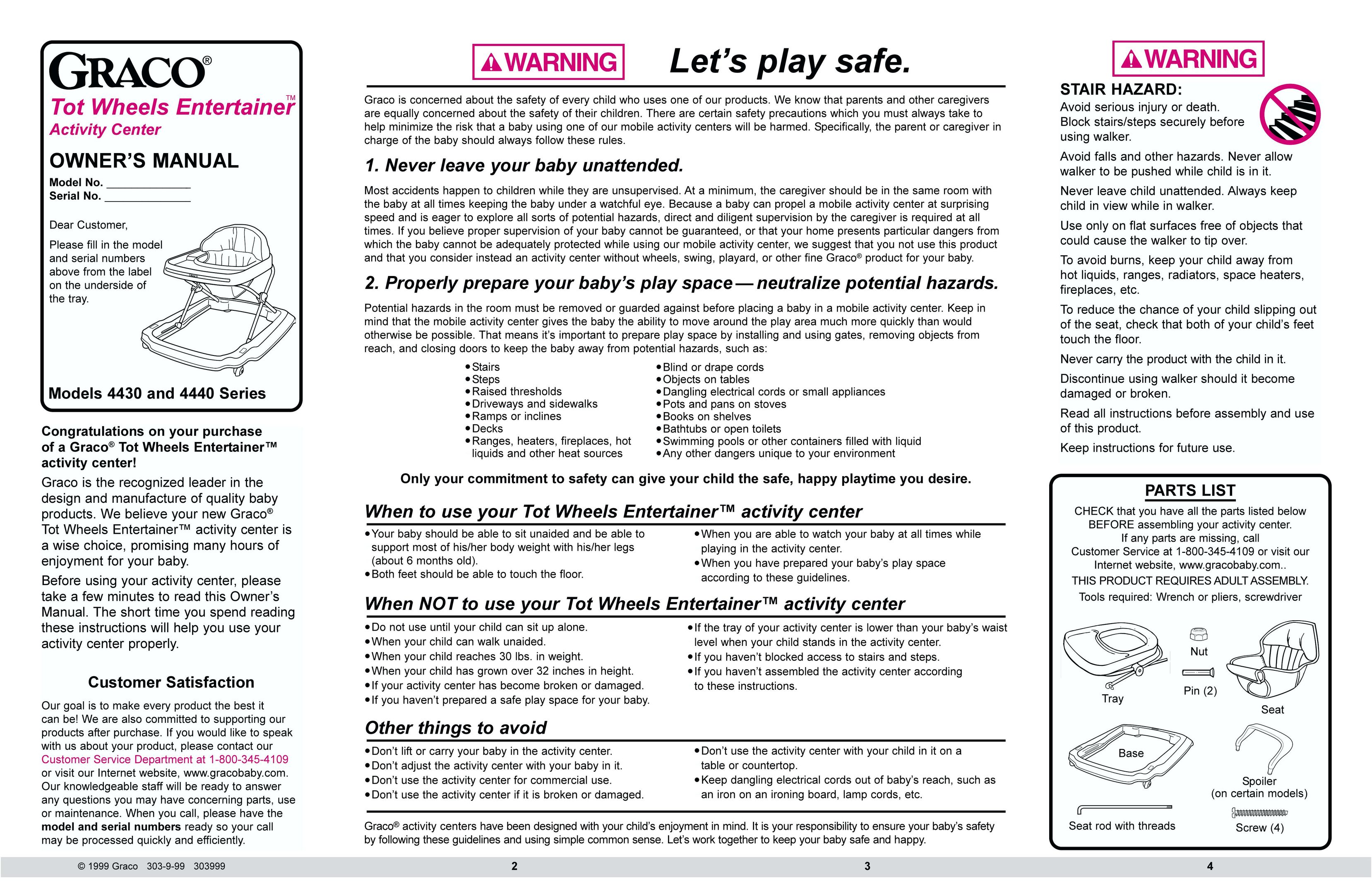 Graco 4430 Series Bouncy Seat User Manual