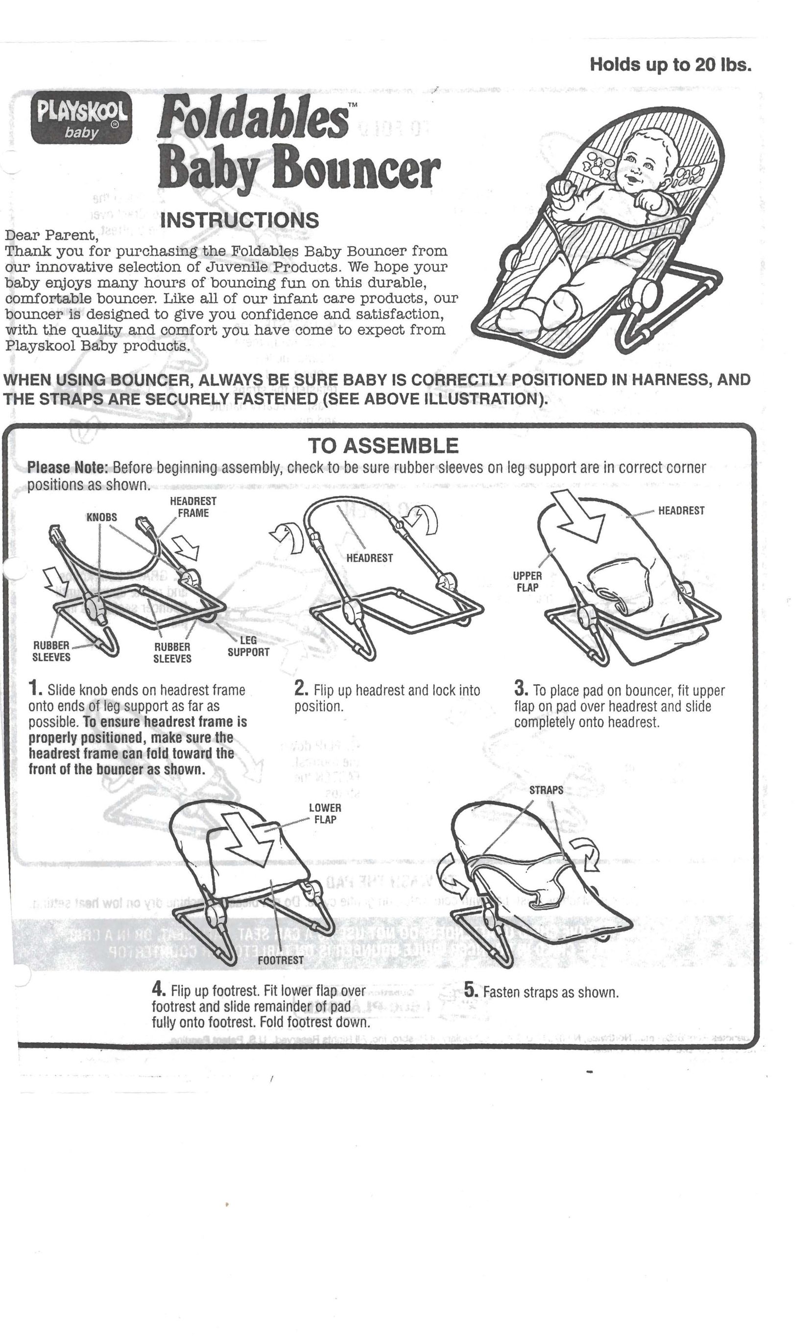 Hasbro Baby Bouncer Bouncy Seat User Manual