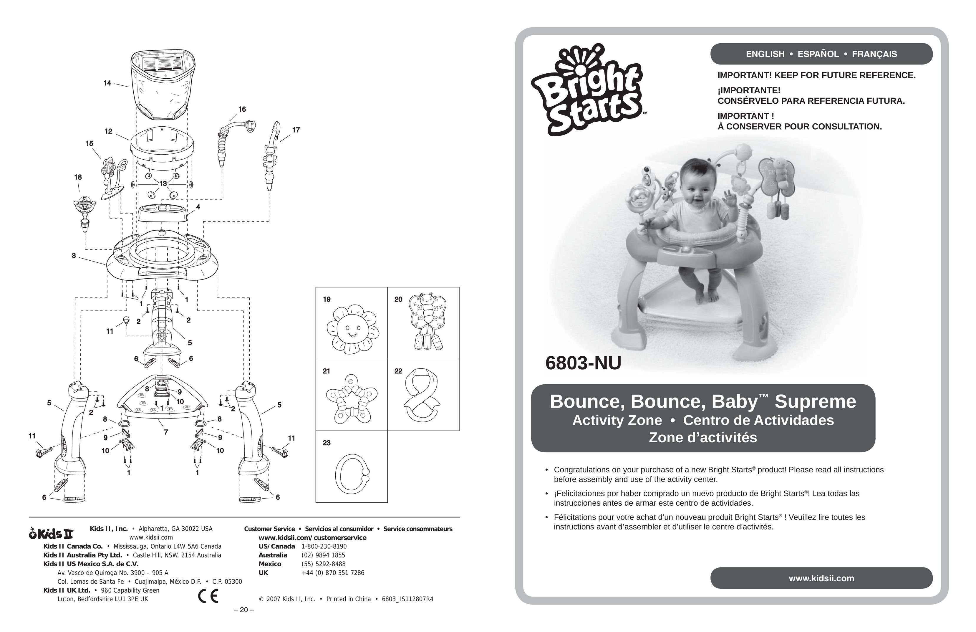 Kids II 6803-NU Bouncy Seat User Manual
