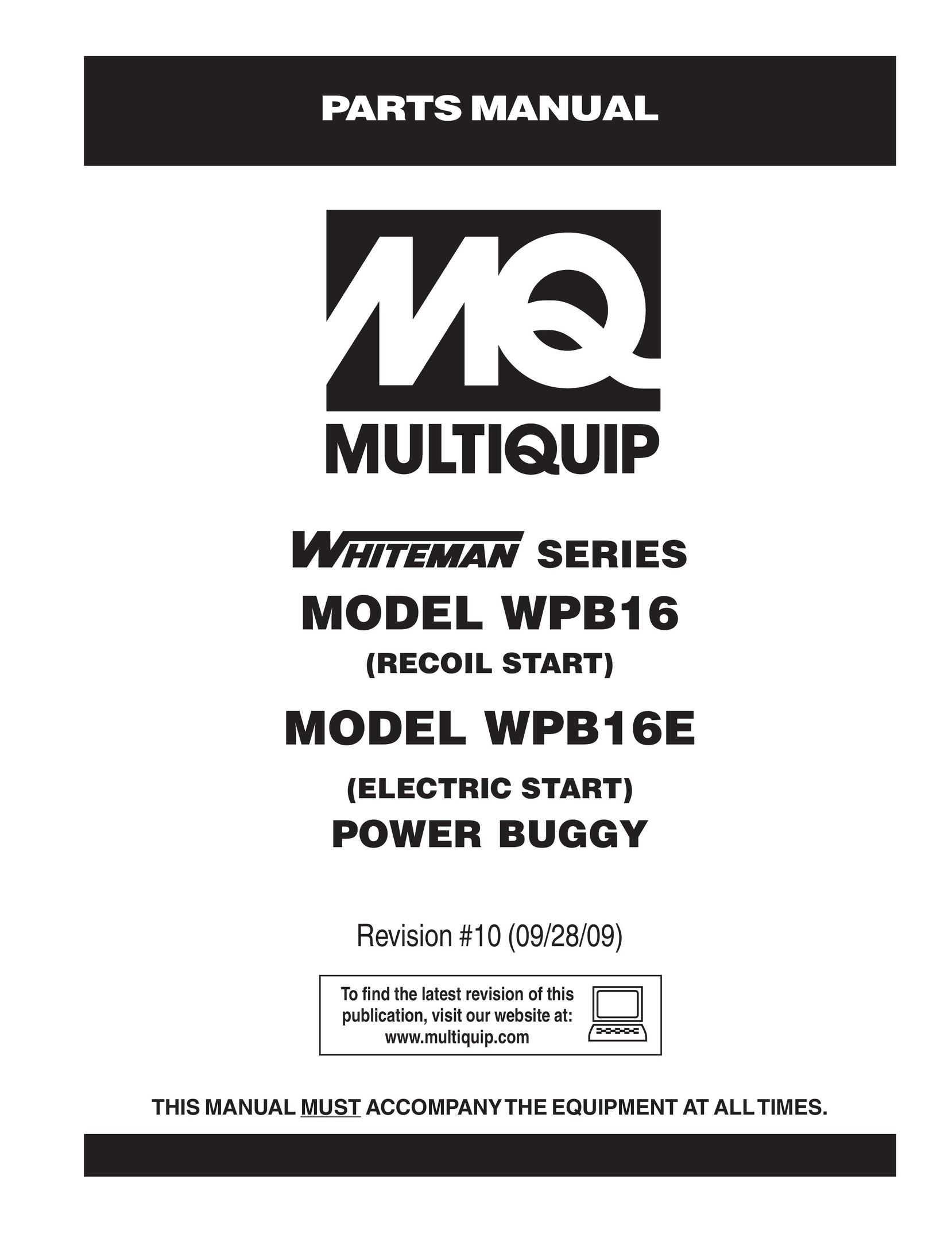 Multiquip WPB16 (Recoil Start) Bouncy Seat User Manual