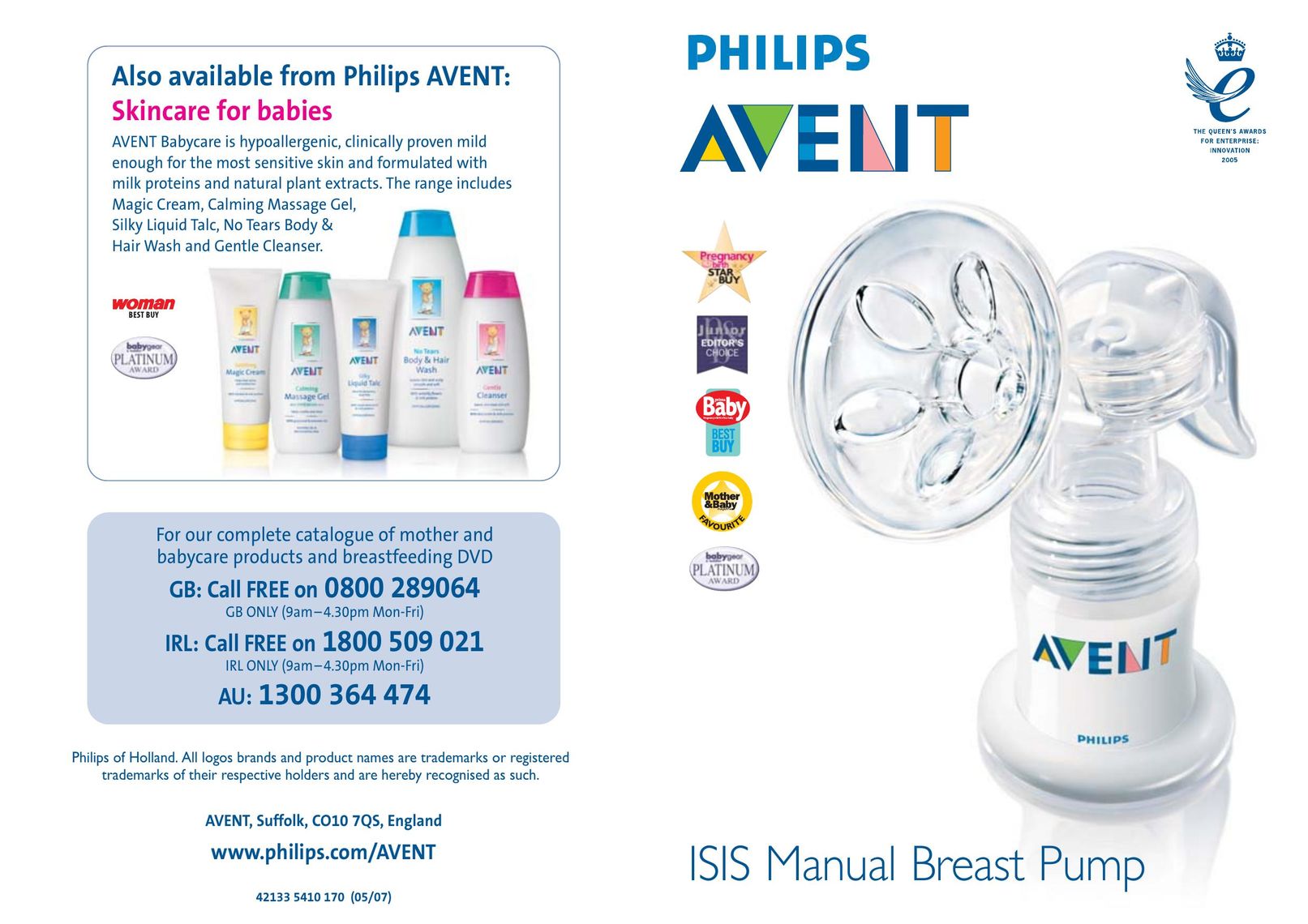 Avent ISIS Breast Pump User Manual