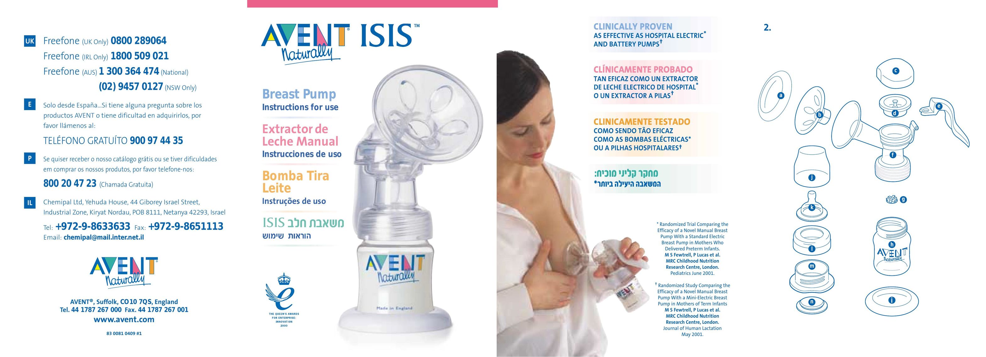 Avent Isis Breast Pump Breast Pump User Manual