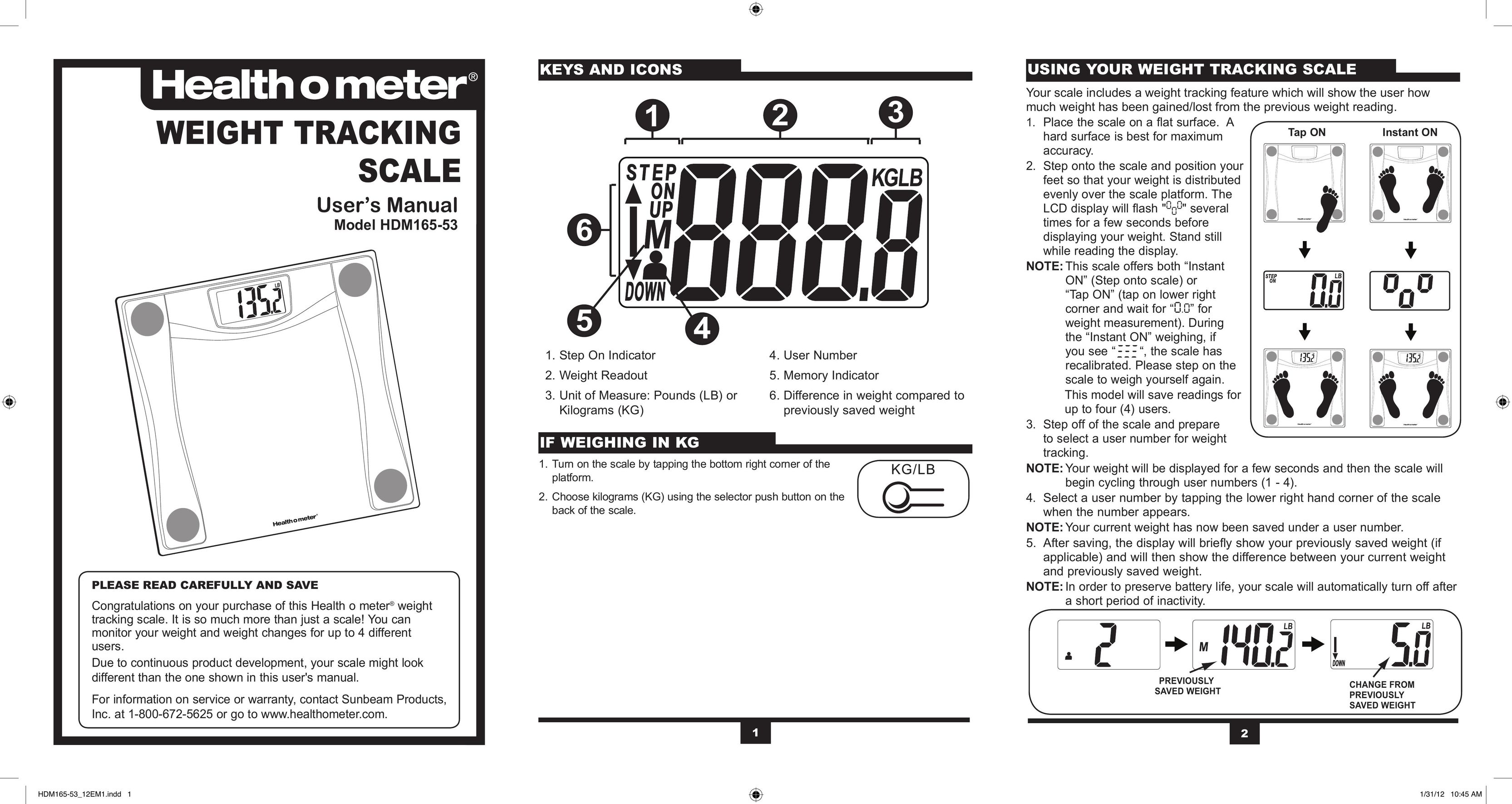 Health O Meter HDM165-53 Building Set User Manual