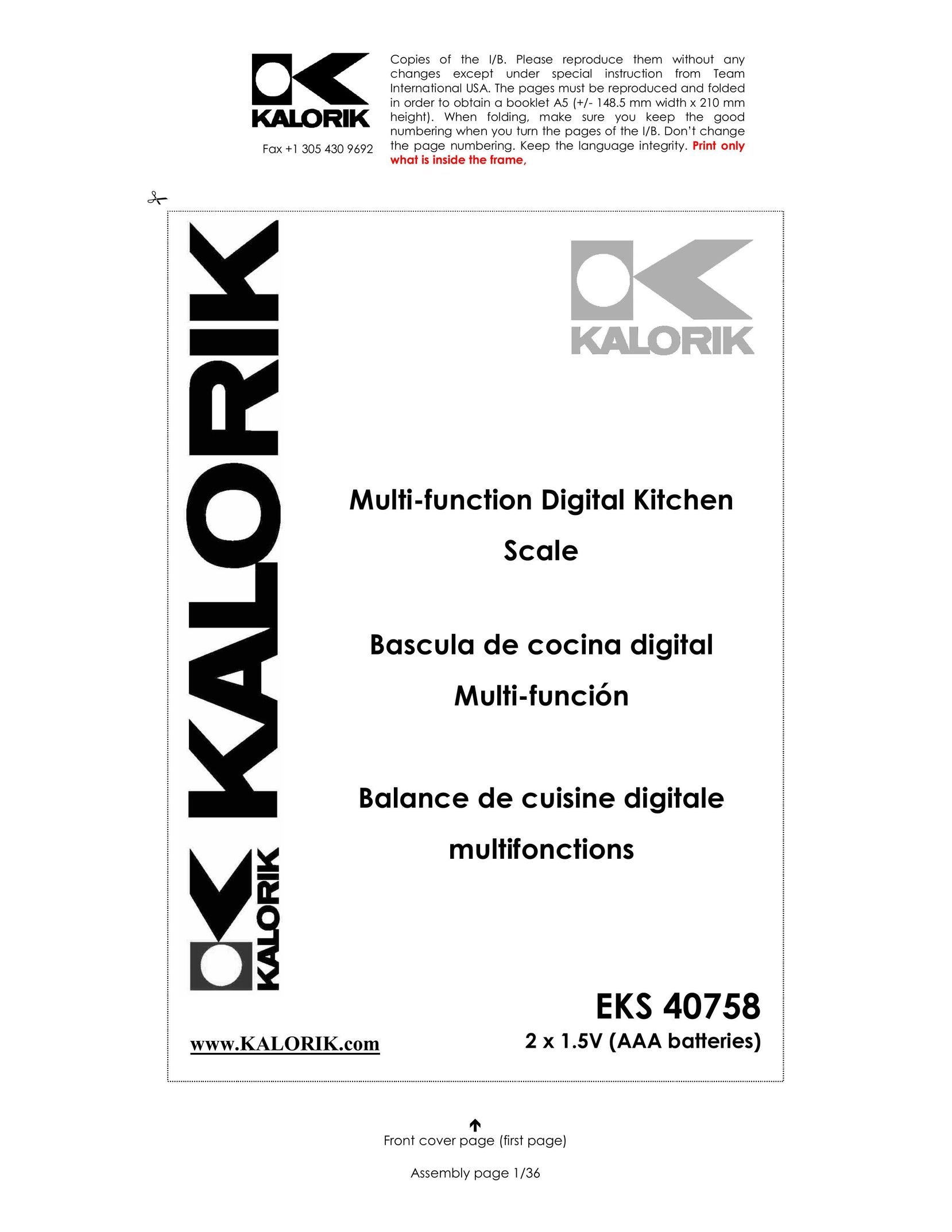 Kalorik EKS 40758 Building Set User Manual