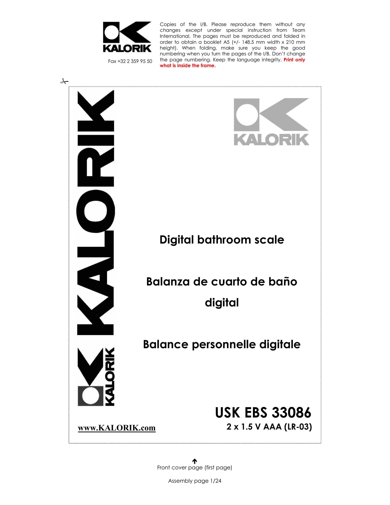 Kalorik USK EBS 33086 Building Set User Manual