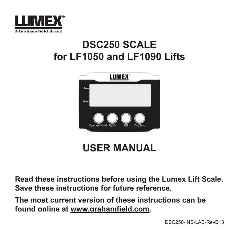 Lumex Syatems LF1090 Building Set User Manual