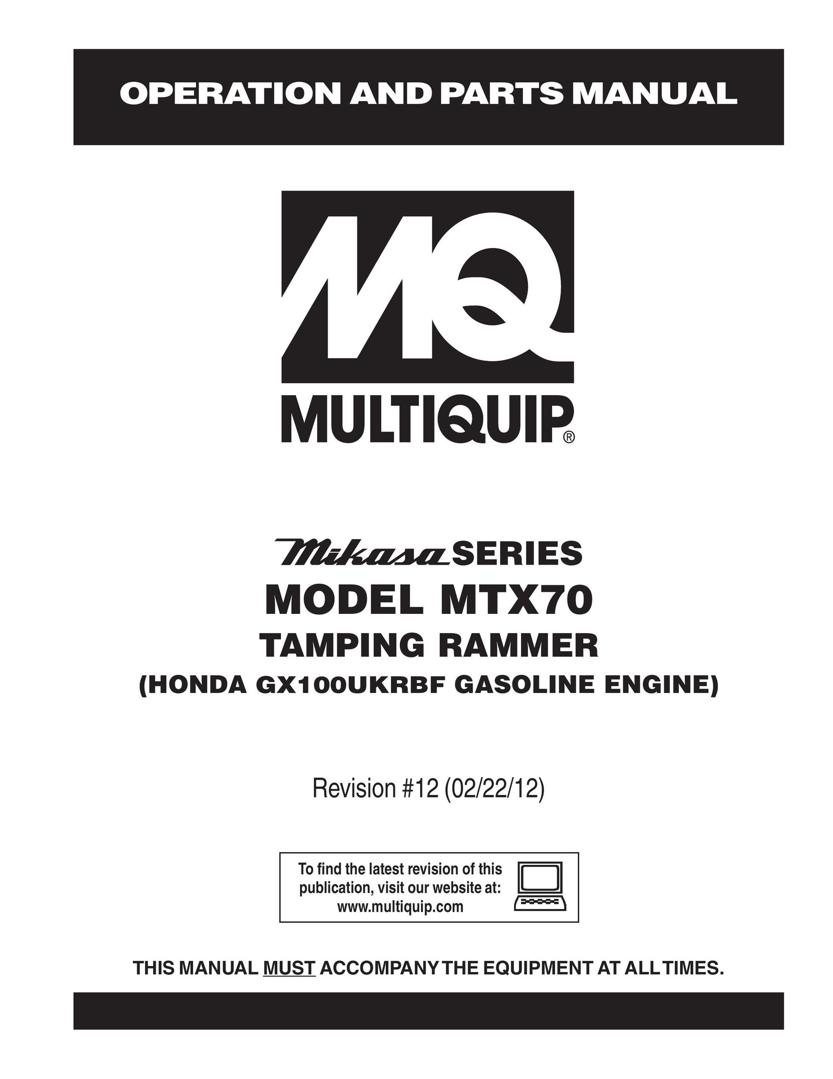 Multiquip MTX70 Building Set User Manual