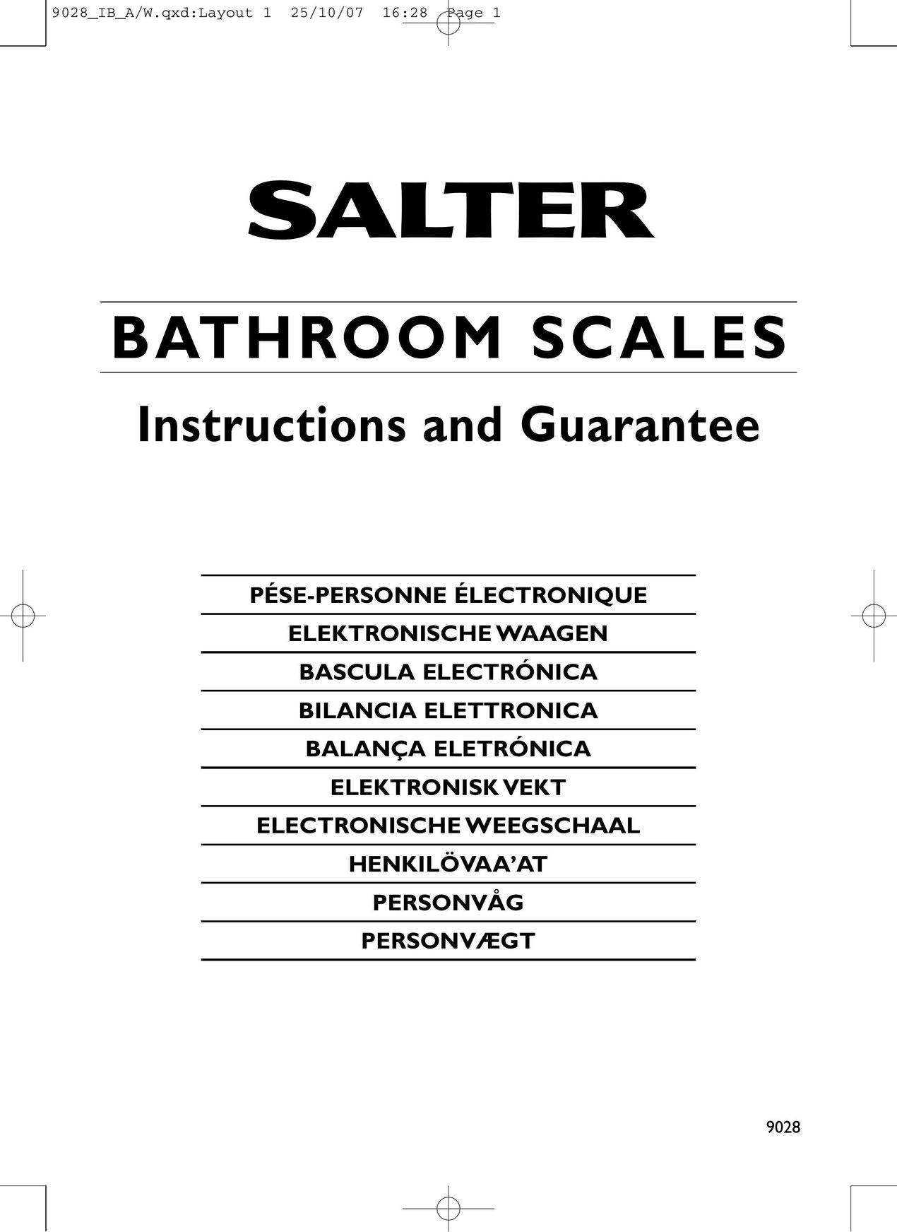 Salter Housewares 9028 Building Set User Manual