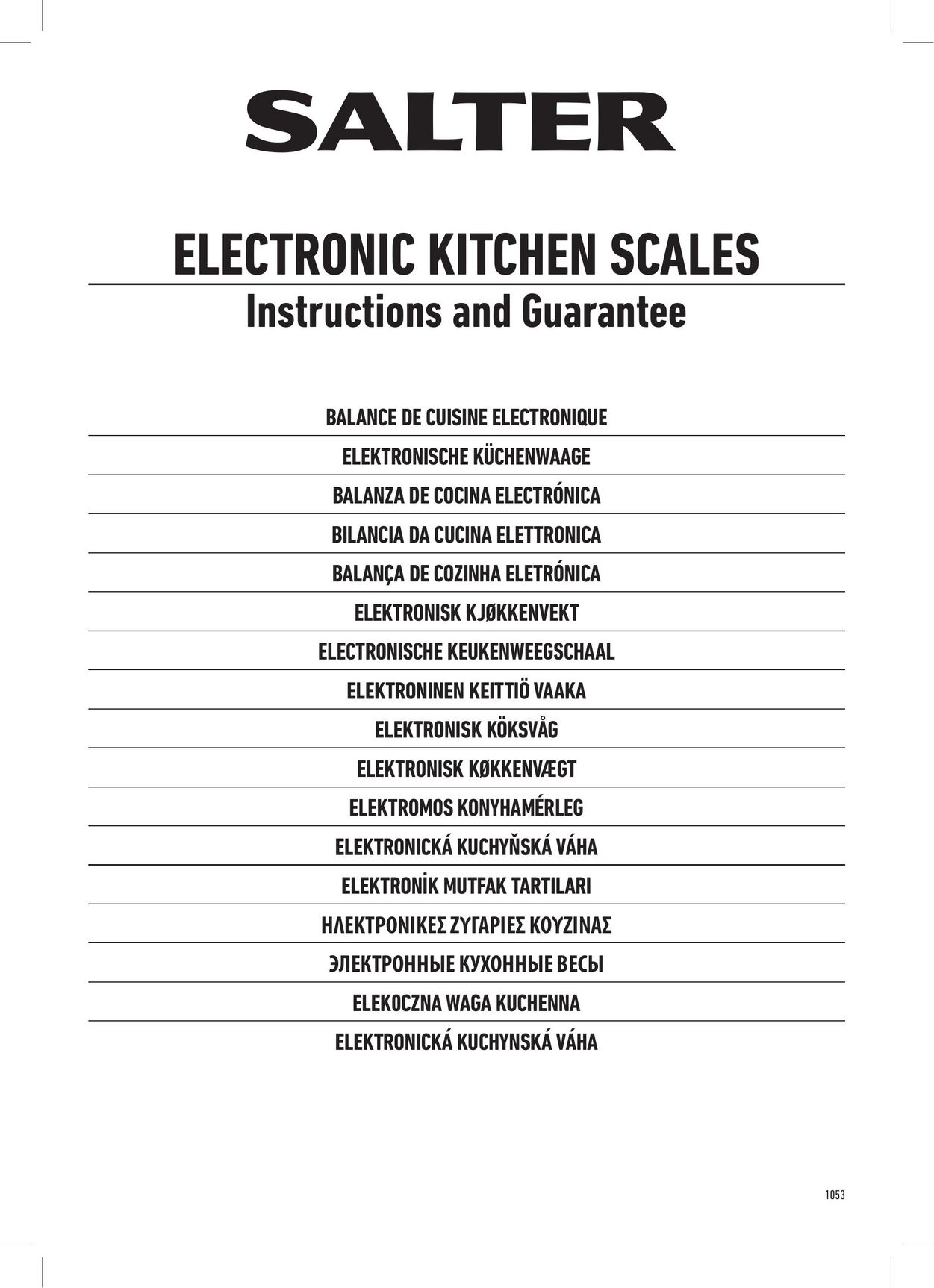 Salter Housewares E 1053 Building Set User Manual