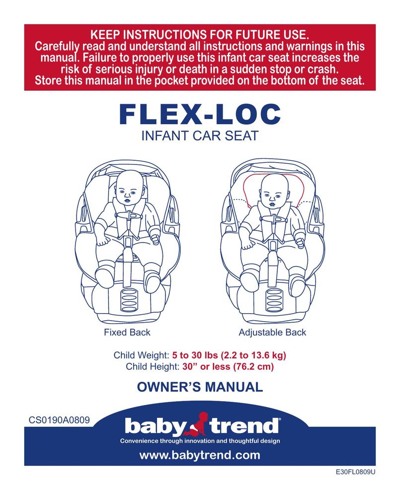 Baby Trend CSO190AD809 Car Seat User Manual