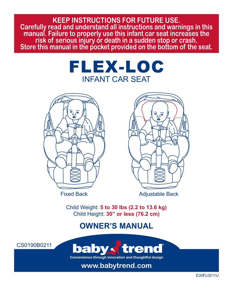 Baby Trend E30FL0211U Car Seat User Manual