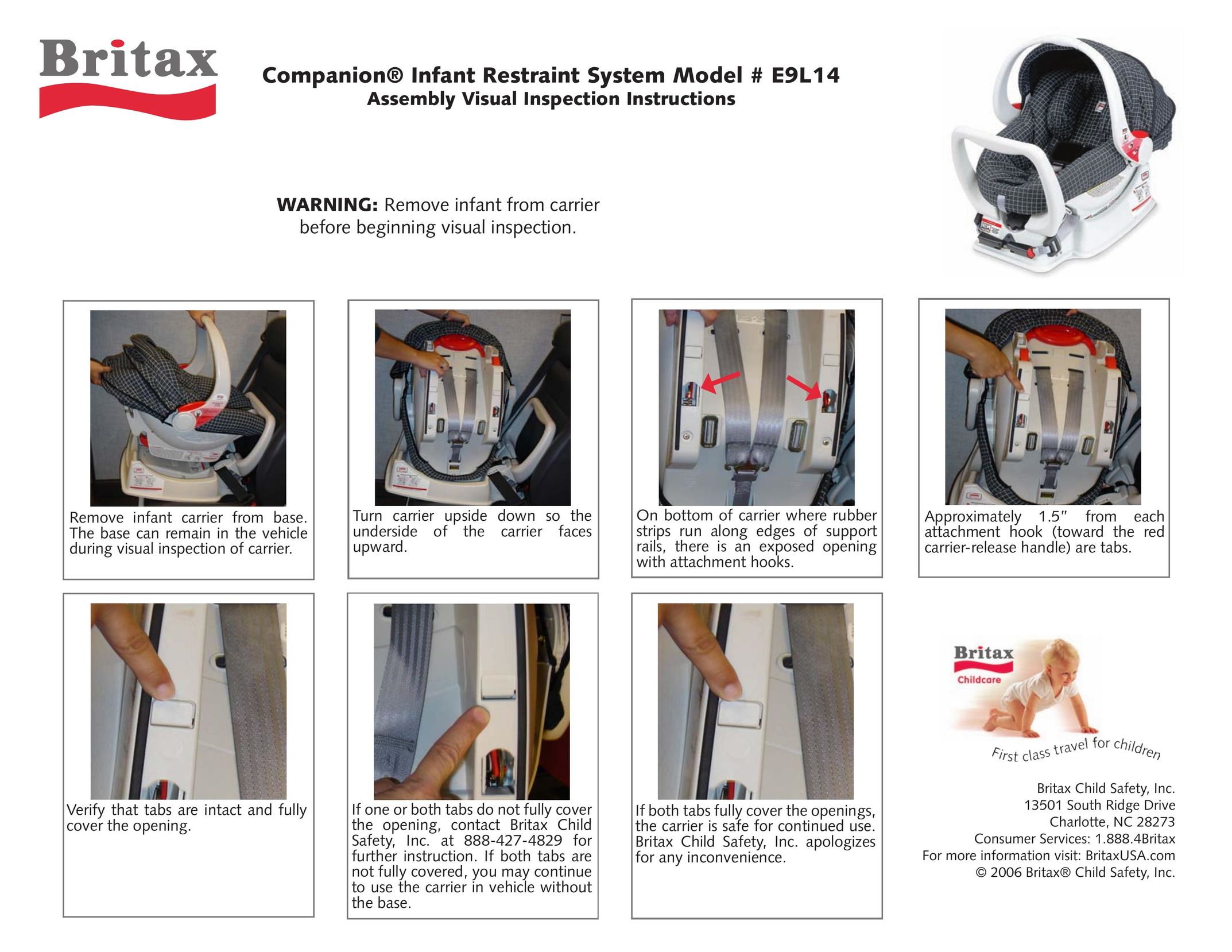 Britax E9L14 Car Seat User Manual