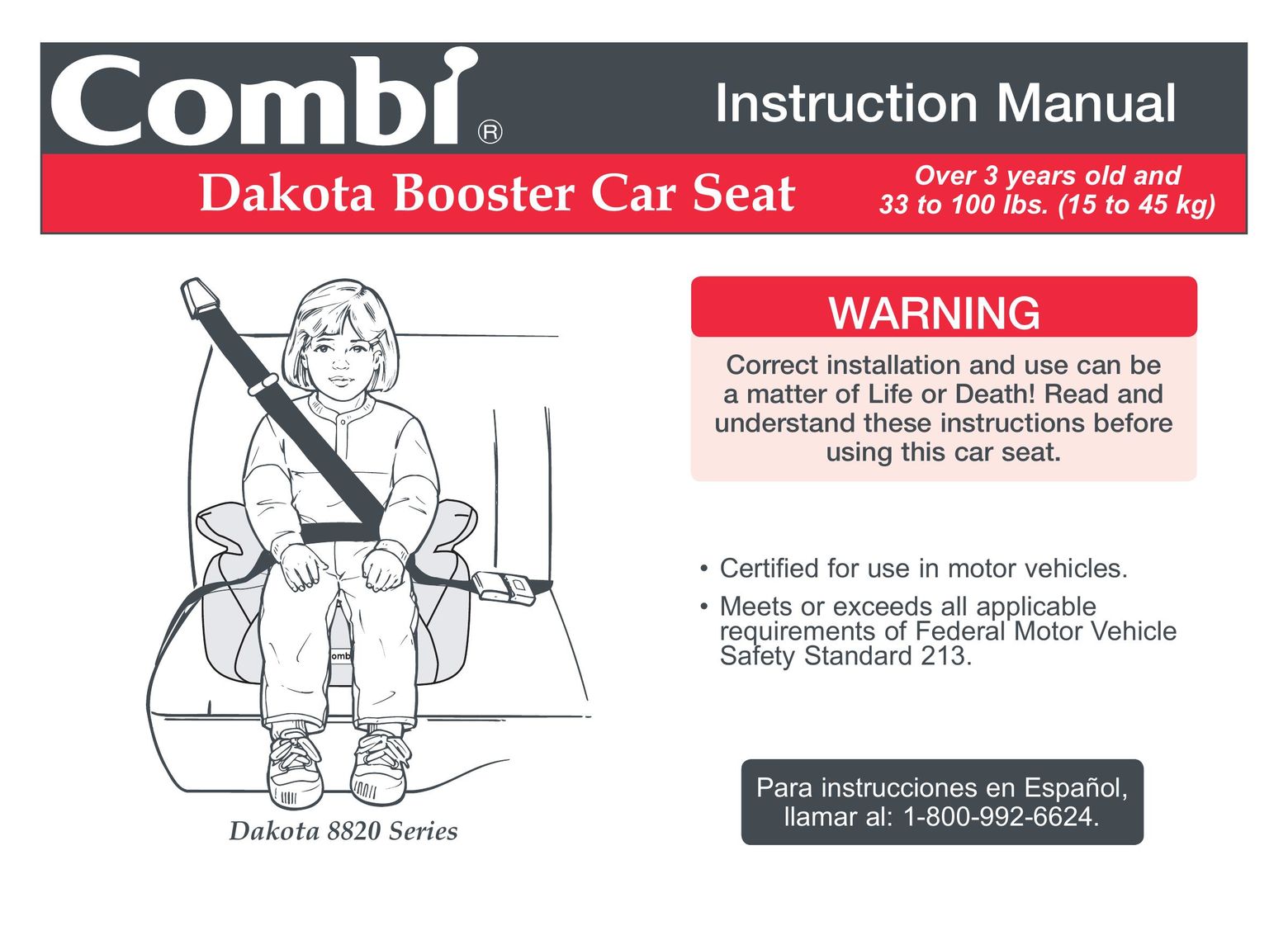 Combi 8820 Car Seat User Manual