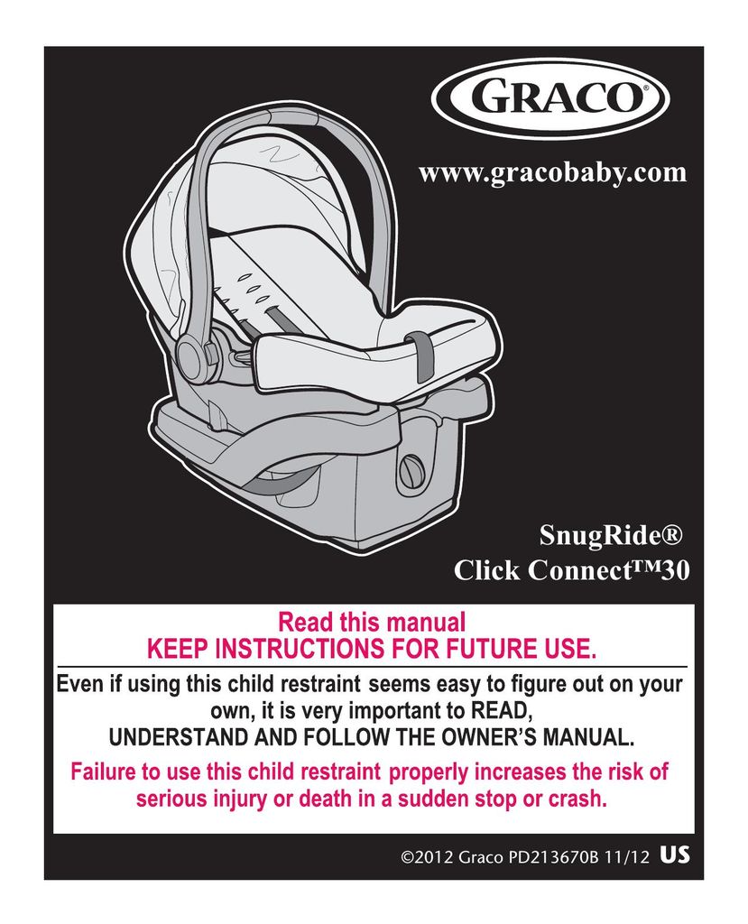 Graco 30 Car Seat User Manual