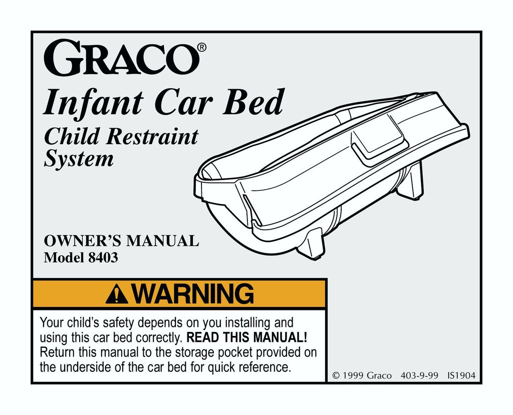Graco 8403 Car Seat User Manual