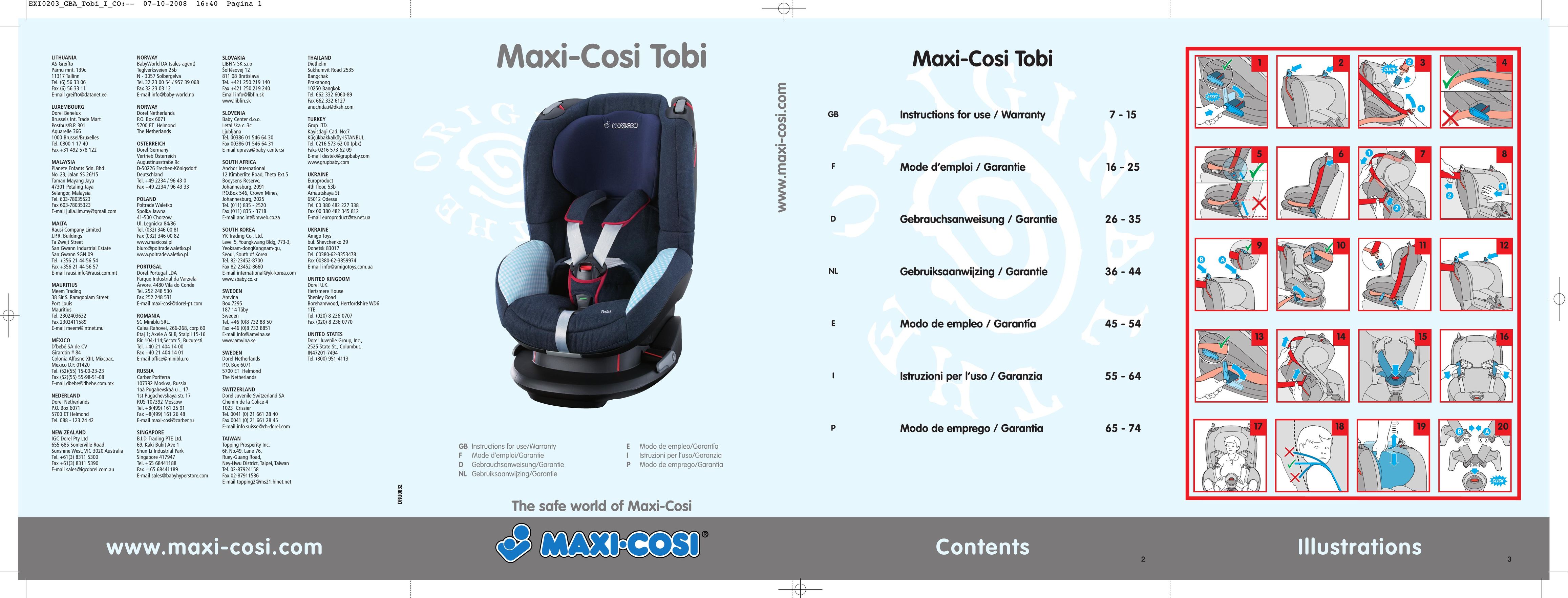 Maxi-Cosi DRU0632 Car Seat User Manual