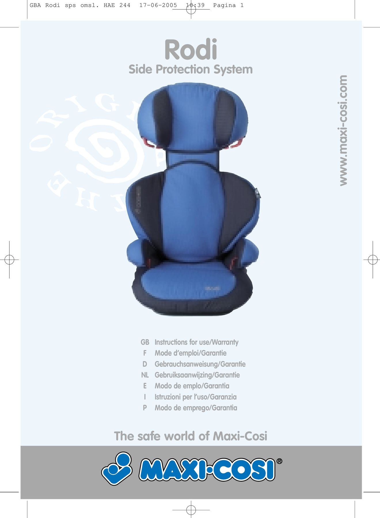 Maxi-Cosi safety seat Car Seat User Manual