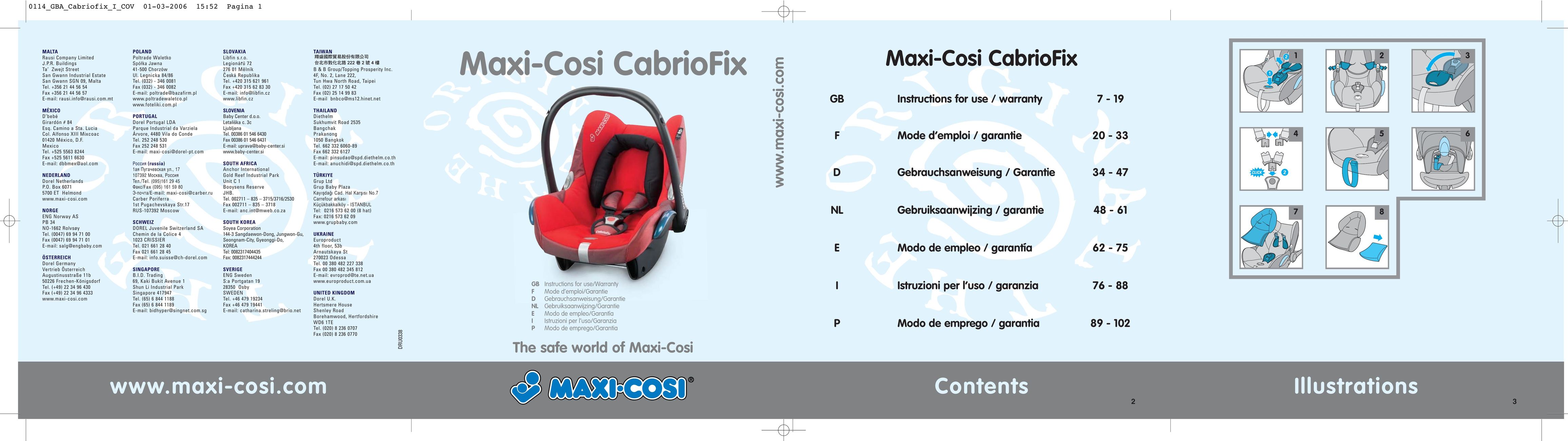 Maxi-Cosi THE SAFE WORLD OF I Car Seat User Manual