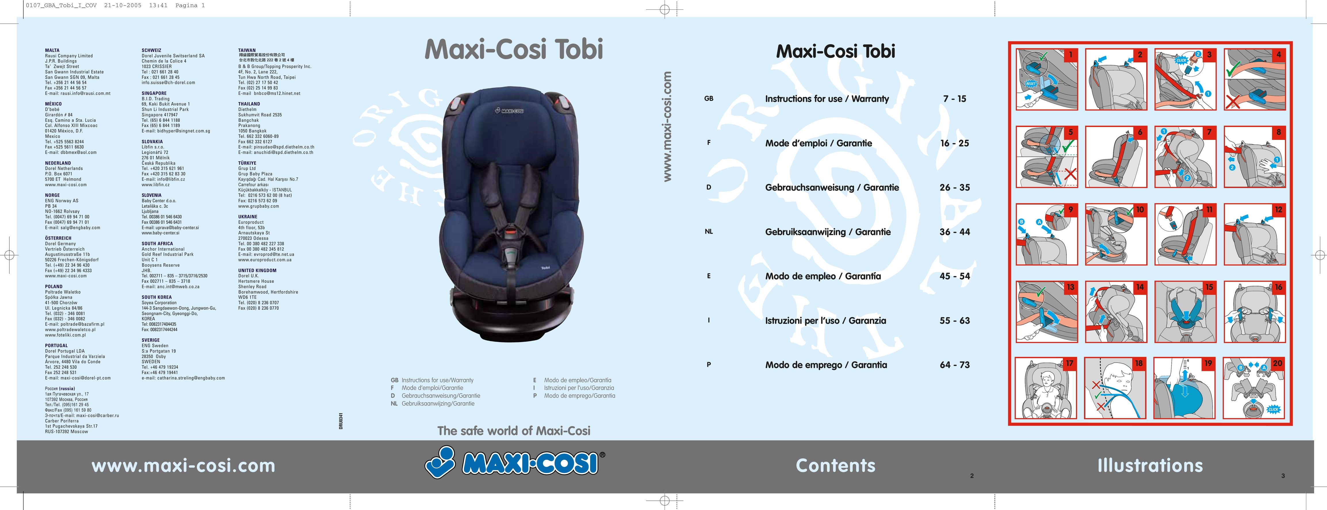 Maxi-Cosi Tobi Car Seat User Manual