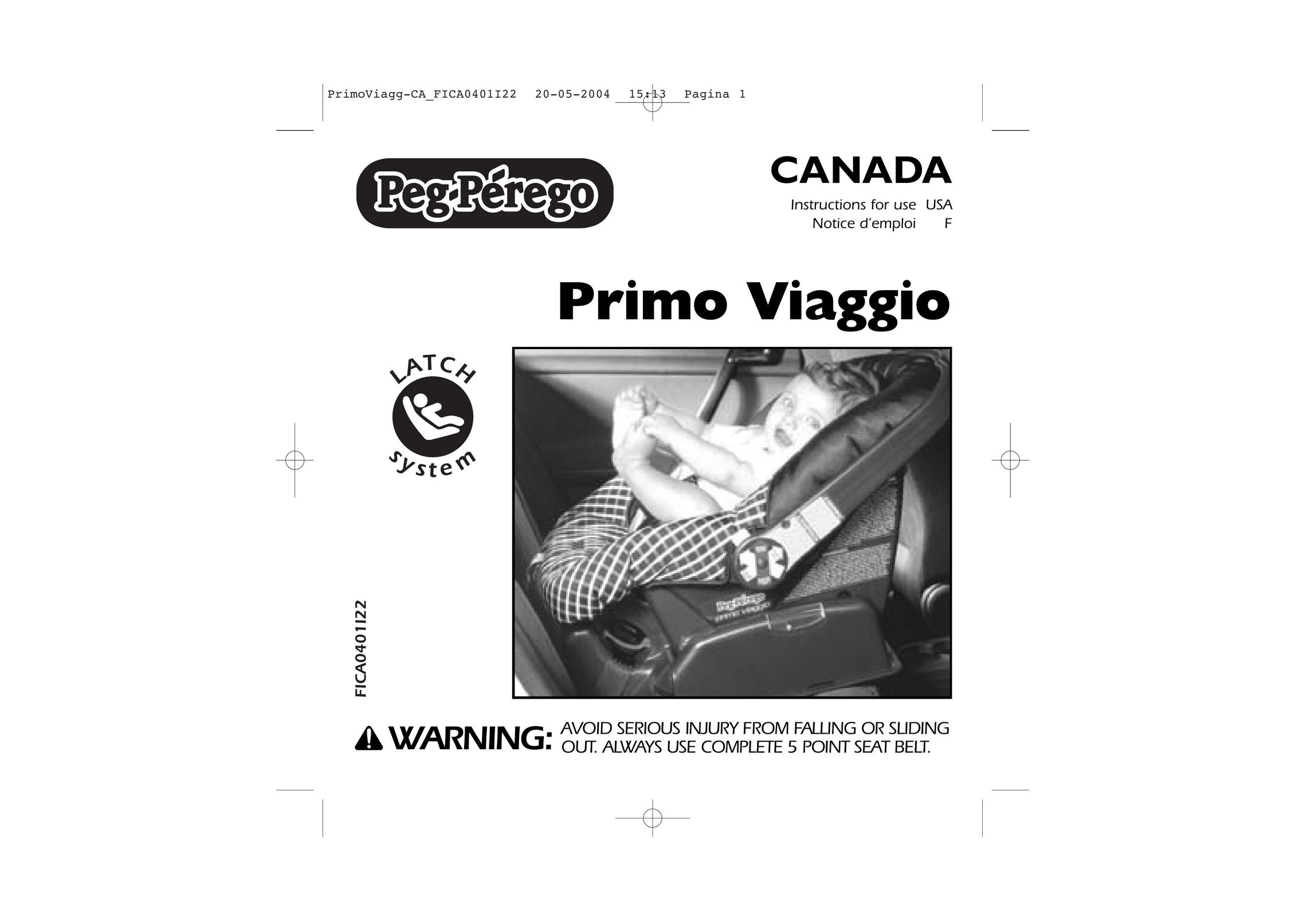 Peg-Perego FICA0401I22 Primo Viaggio Car Seat User Manual