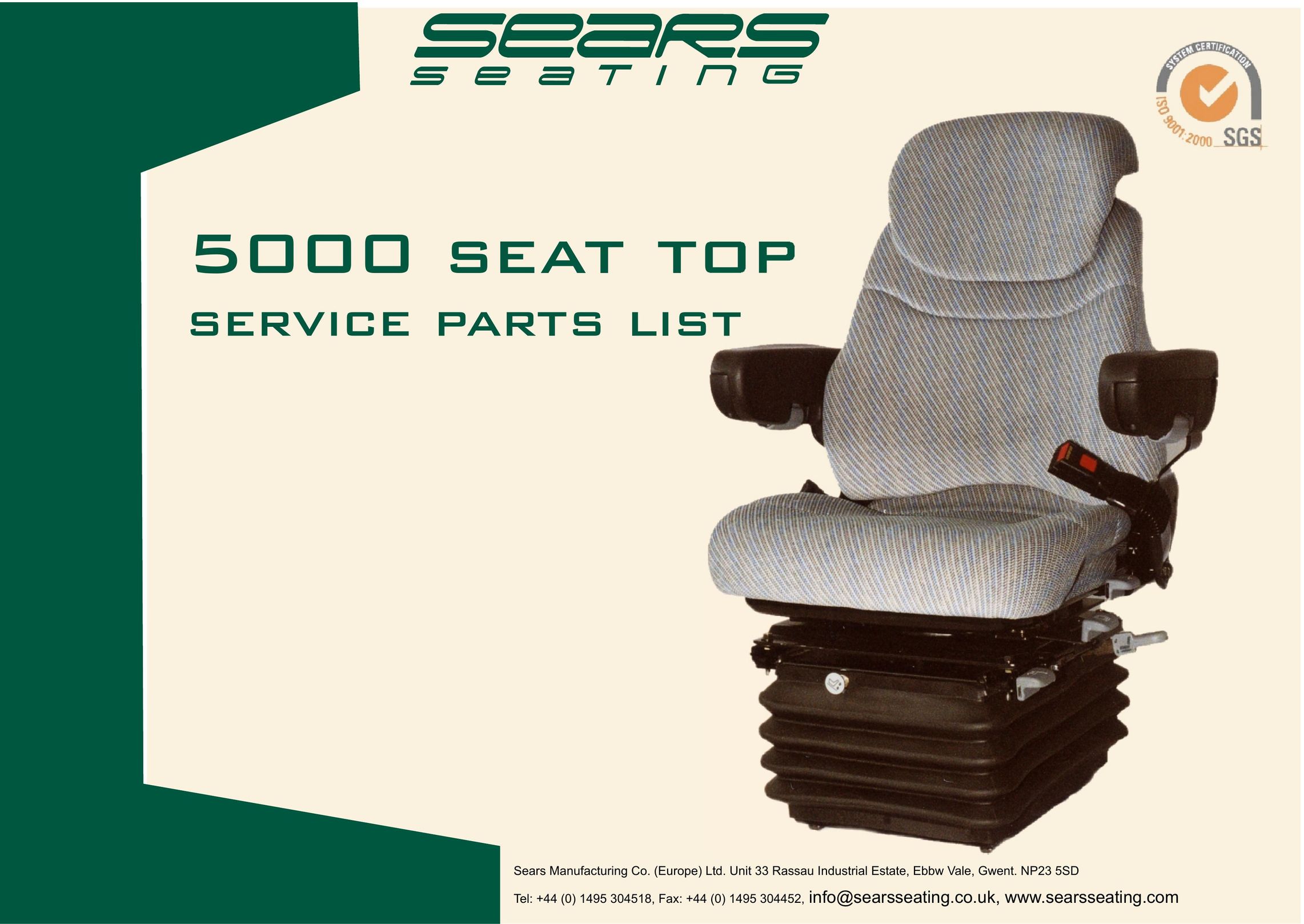 Sears 5000 Car Seat User Manual
