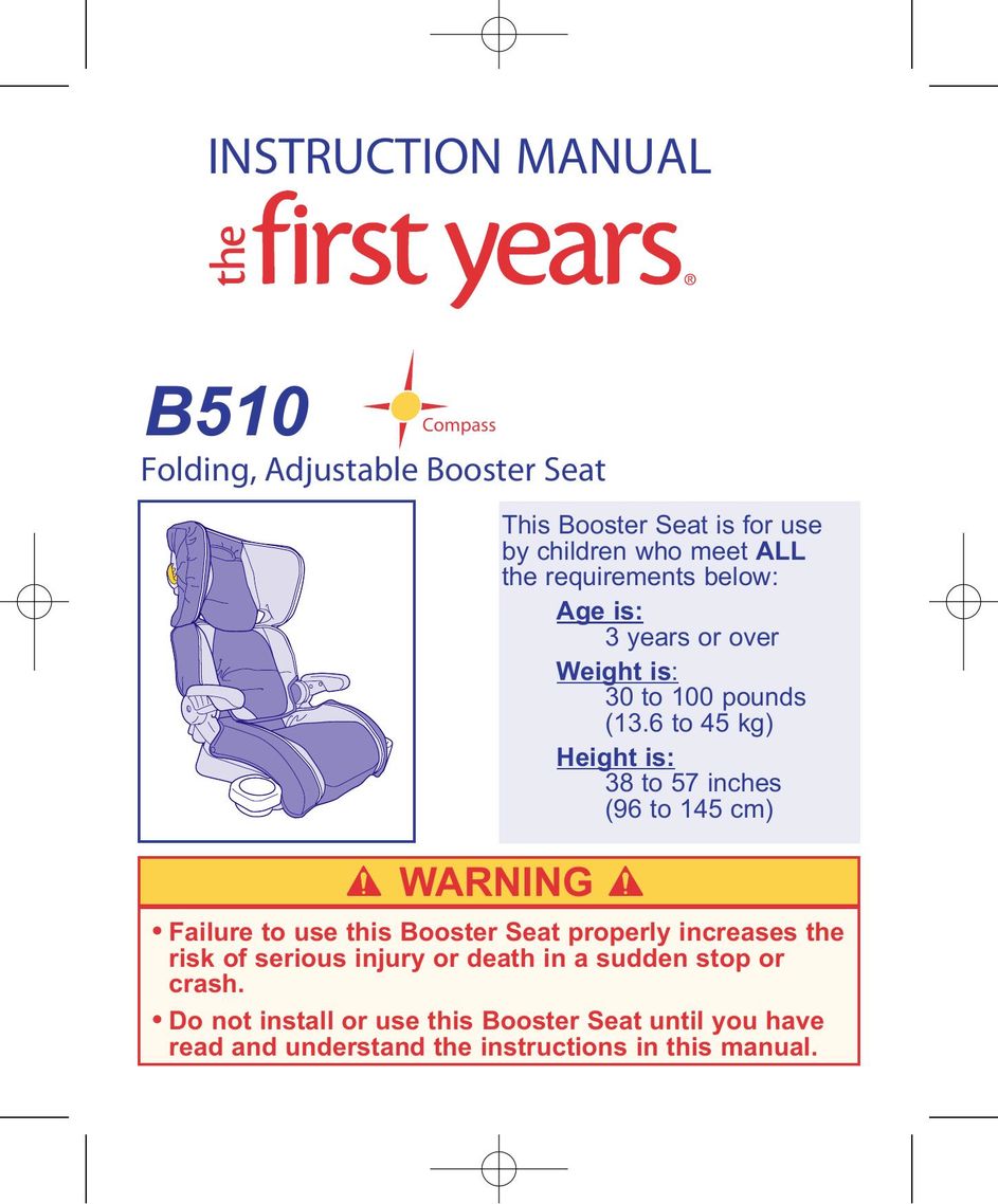The First Years B510 Car Seat User Manual