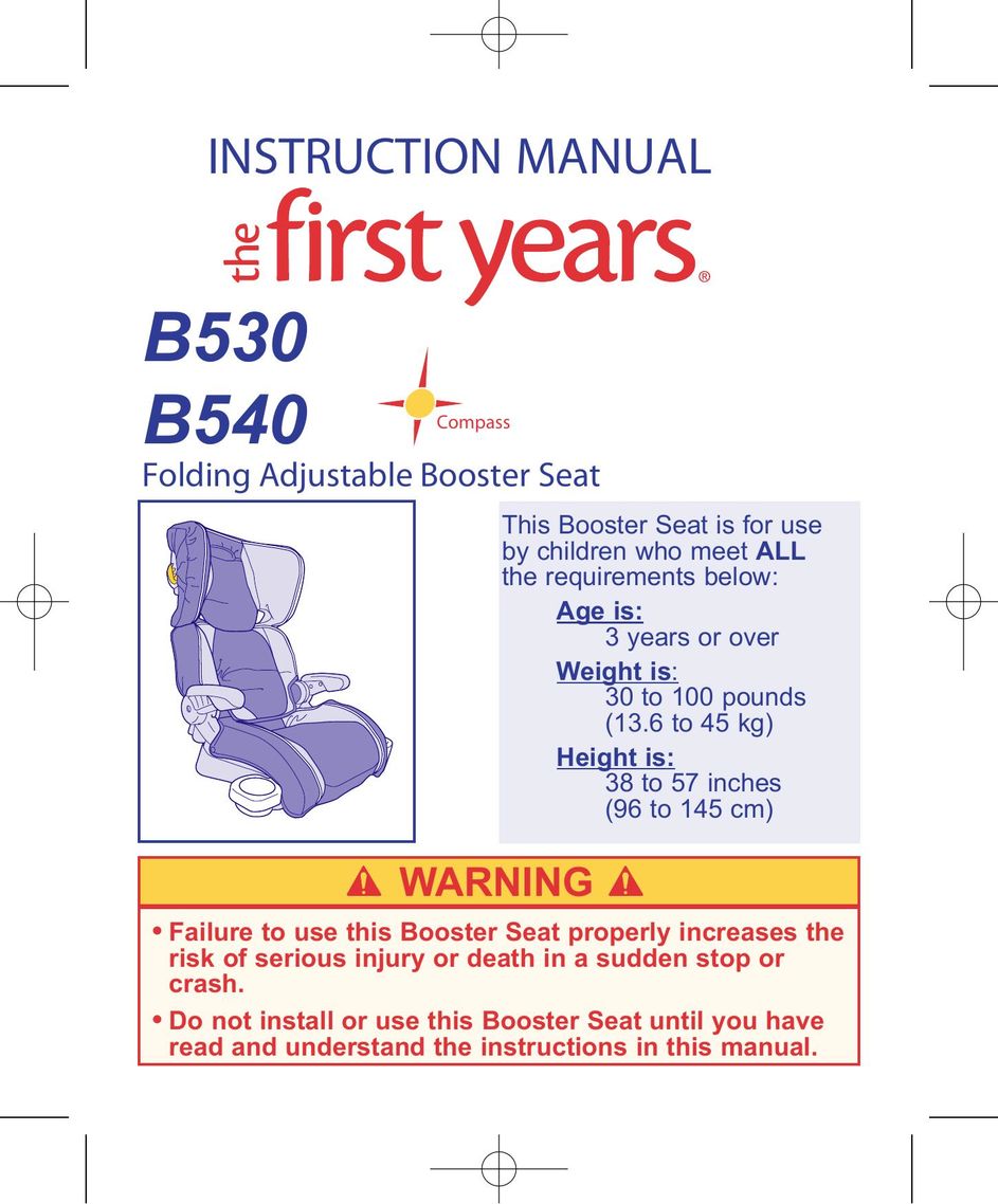 The First Years B540 Car Seat User Manual
