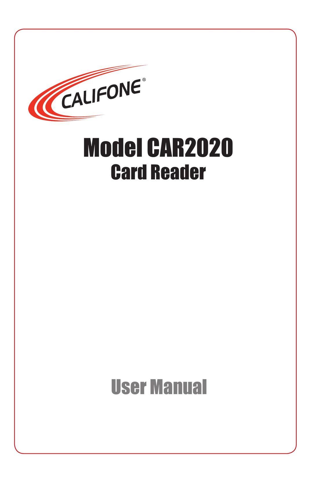 Califone CAR2020 Card Game User Manual