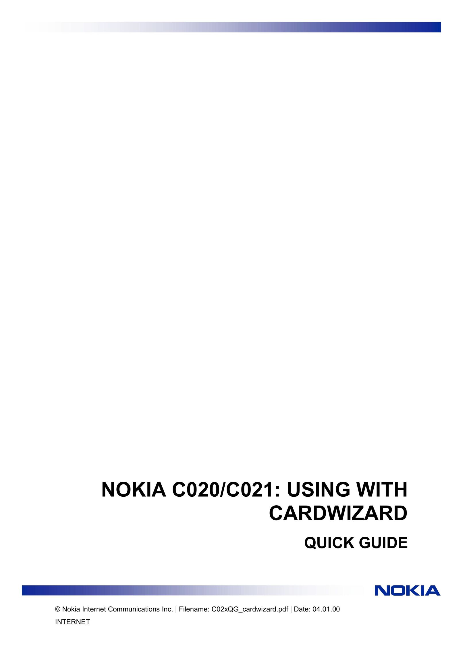 Nokia C020 Card Game User Manual