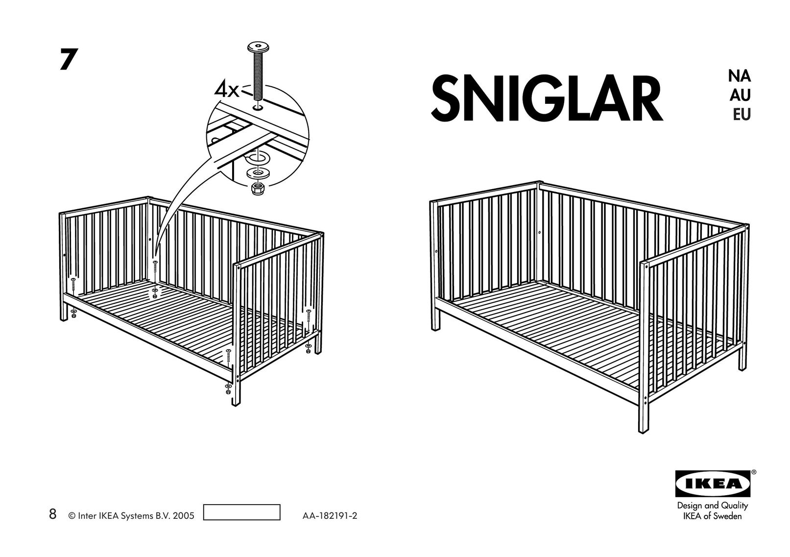 IKEA AA-182191-2 Crib User Manual