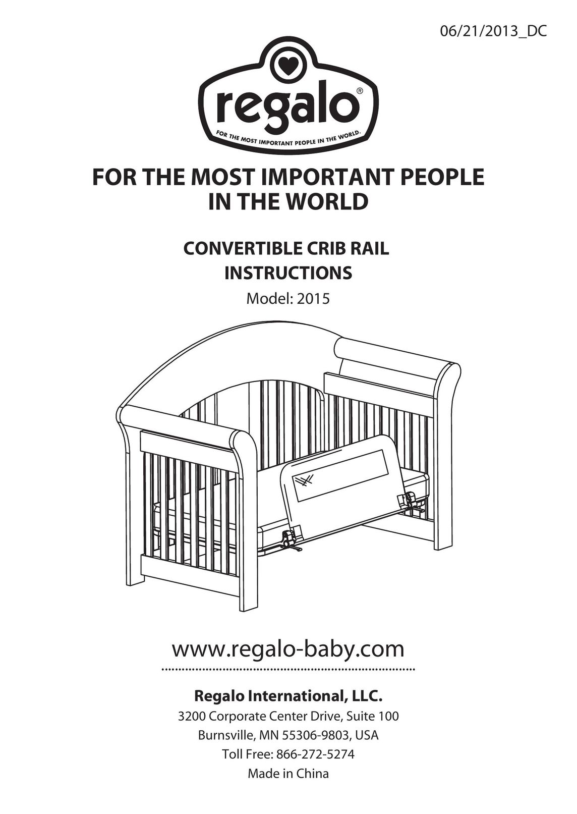 Regalo 2015 Crib User Manual