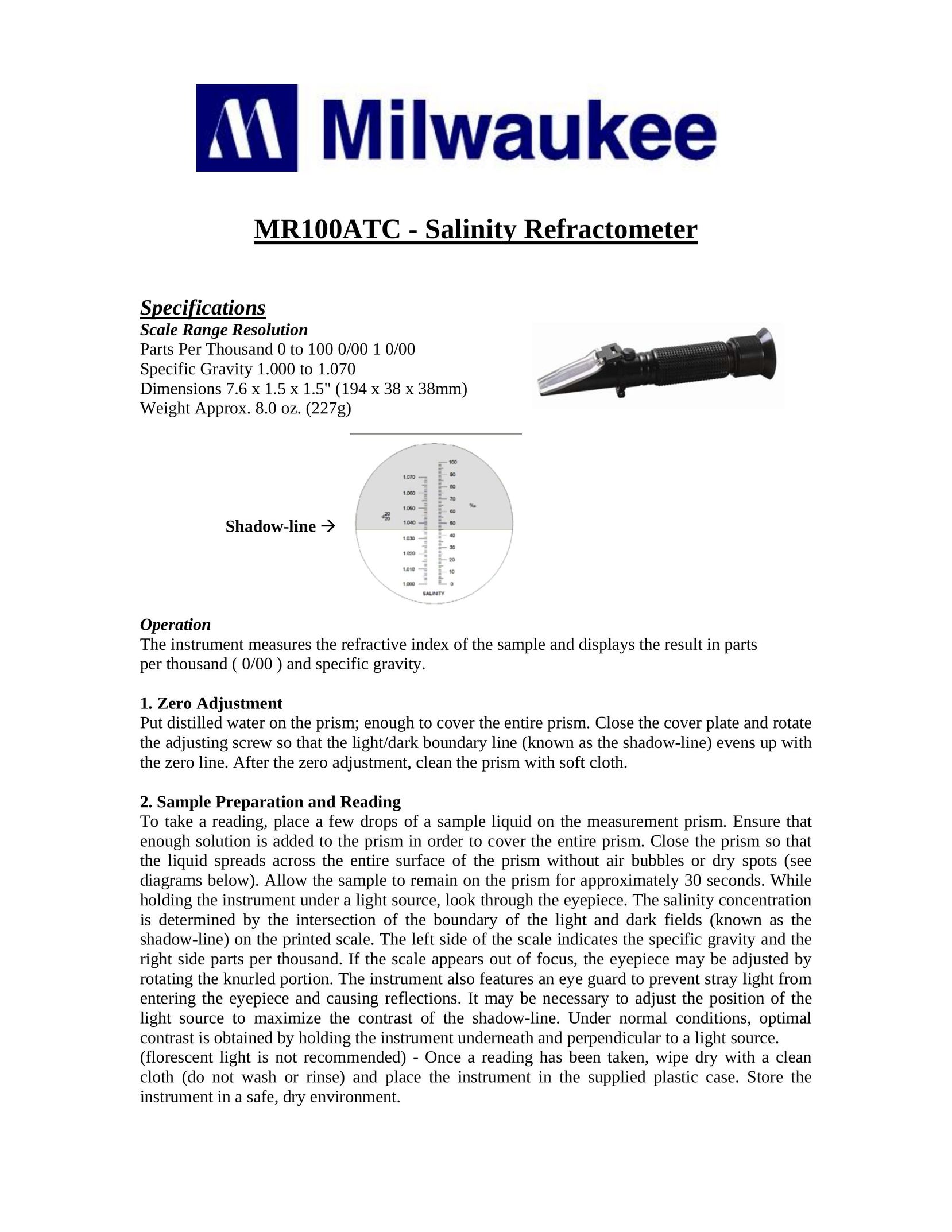 Milwaukee MR100ATC Doll User Manual