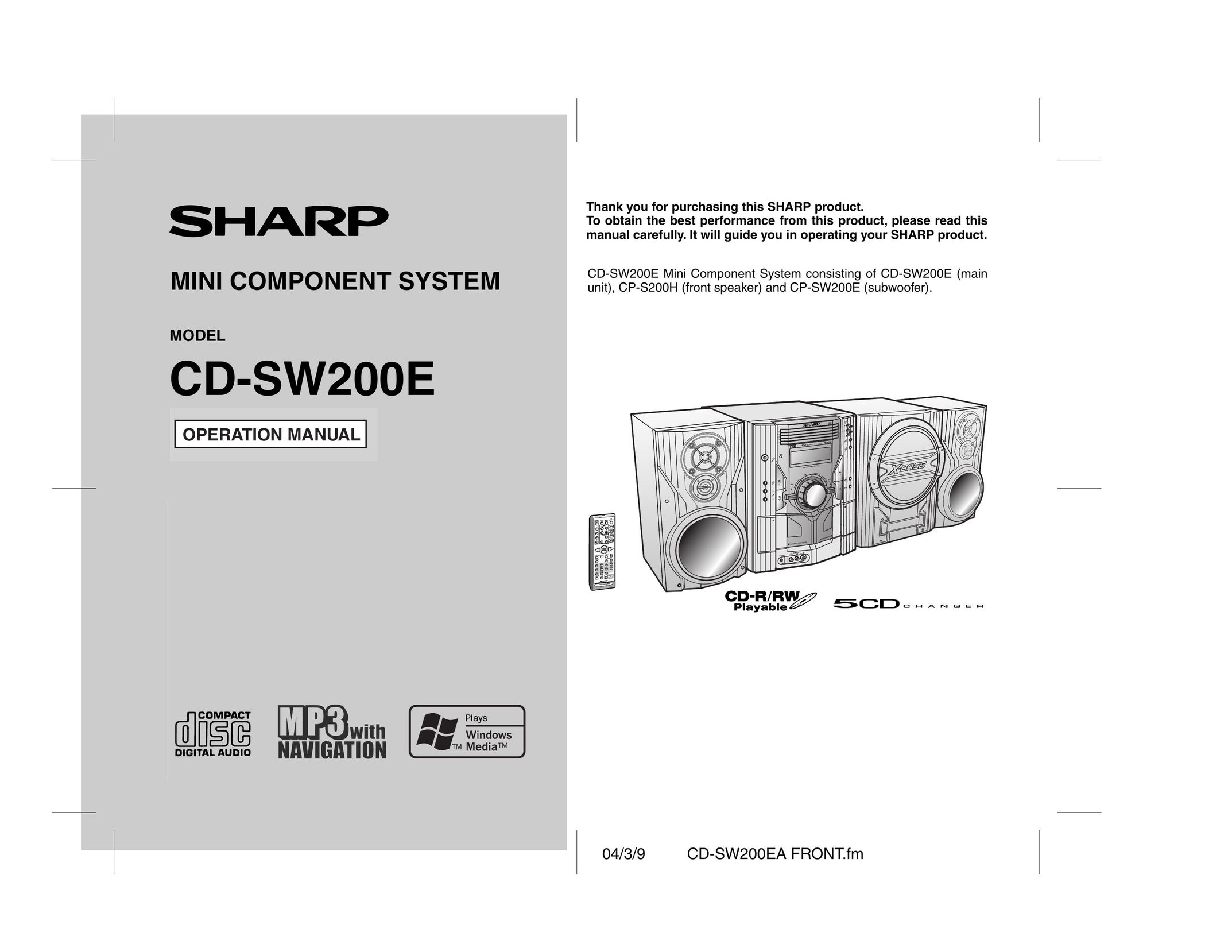 Sharp CD-SW200E Doll User Manual