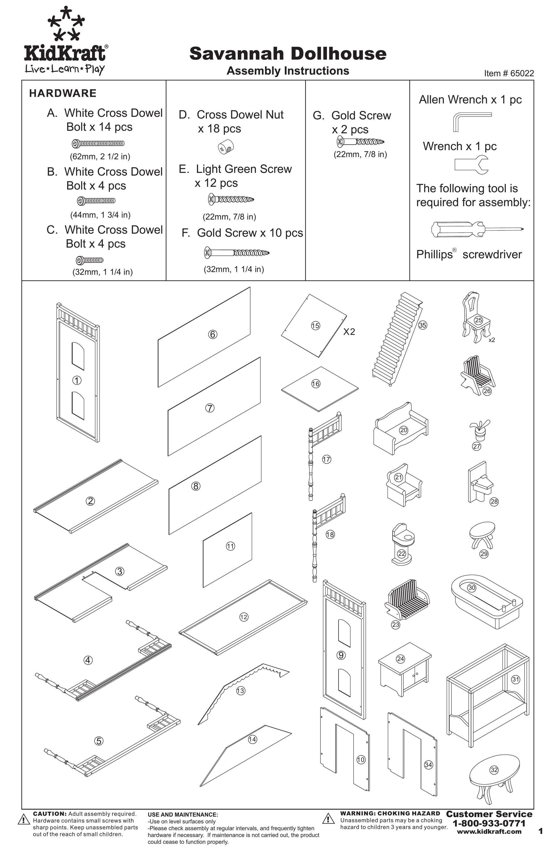 KidKraft 65022 Dollhouse User Manual
