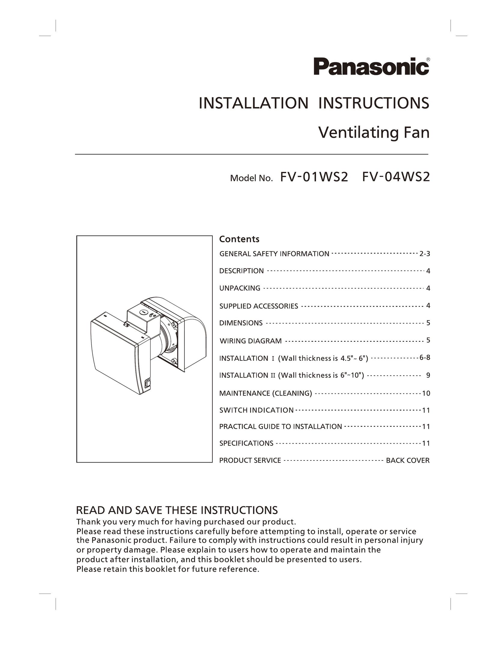 Panasonic FV-04WS2 Dollhouse User Manual