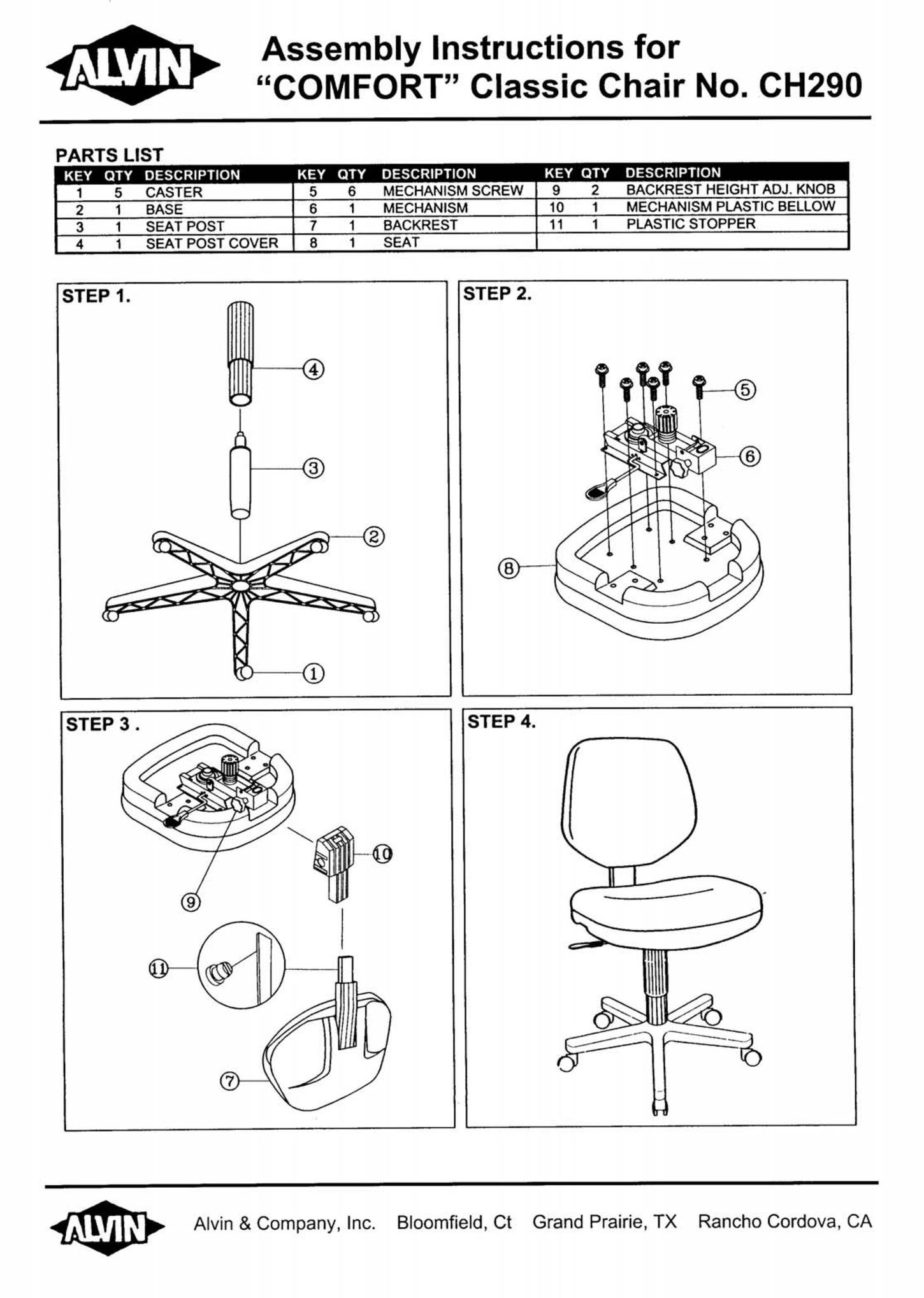 Alvin CH290 High Chair User Manual