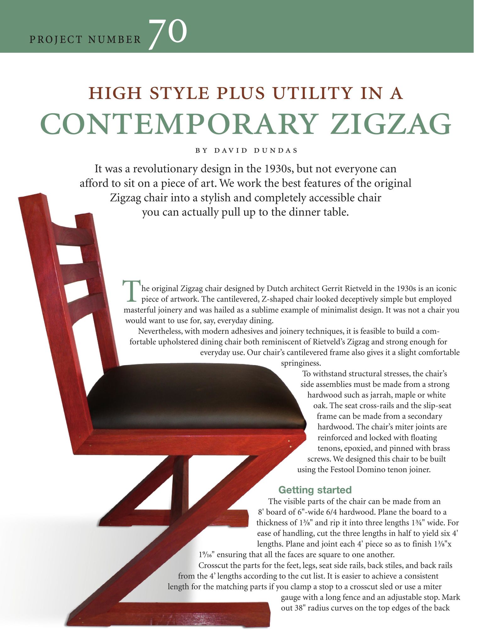 Festool Zigzag Chair High Chair User Manual