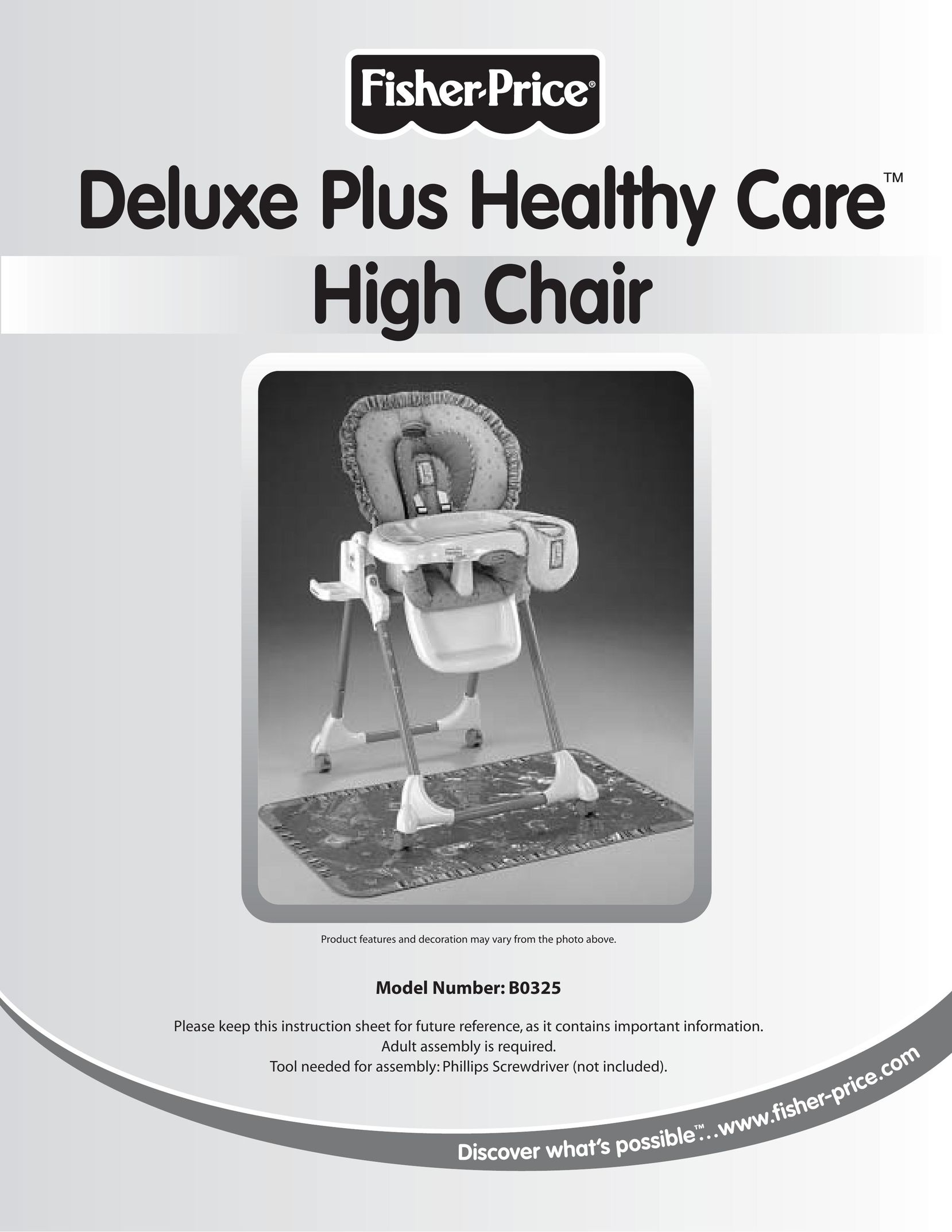 Fisher-Price B0325 High Chair User Manual