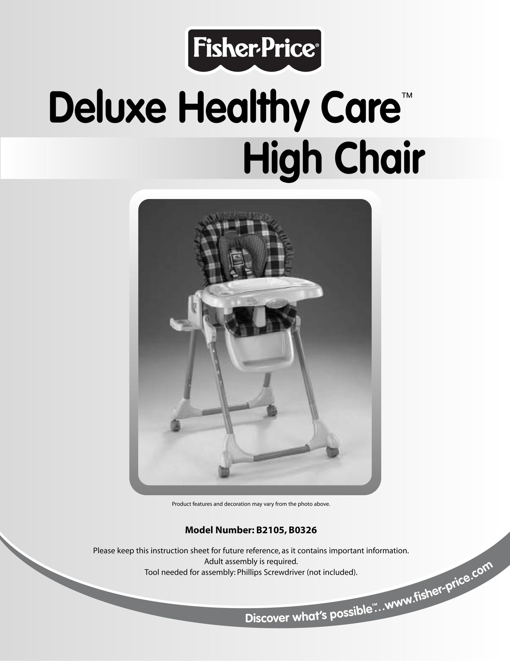 Fisher-Price B2105 High Chair User Manual