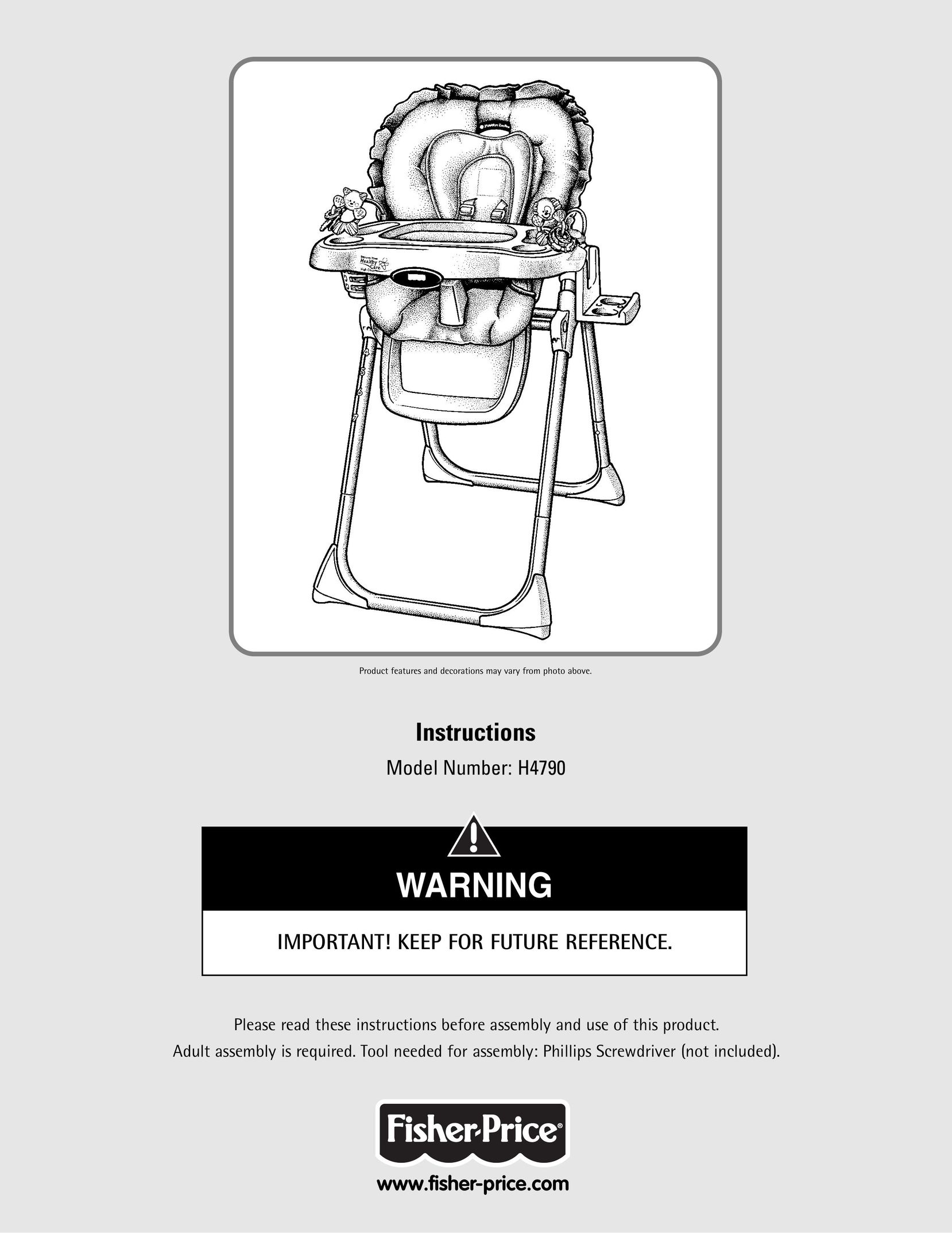 Fisher-Price H4790 High Chair User Manual