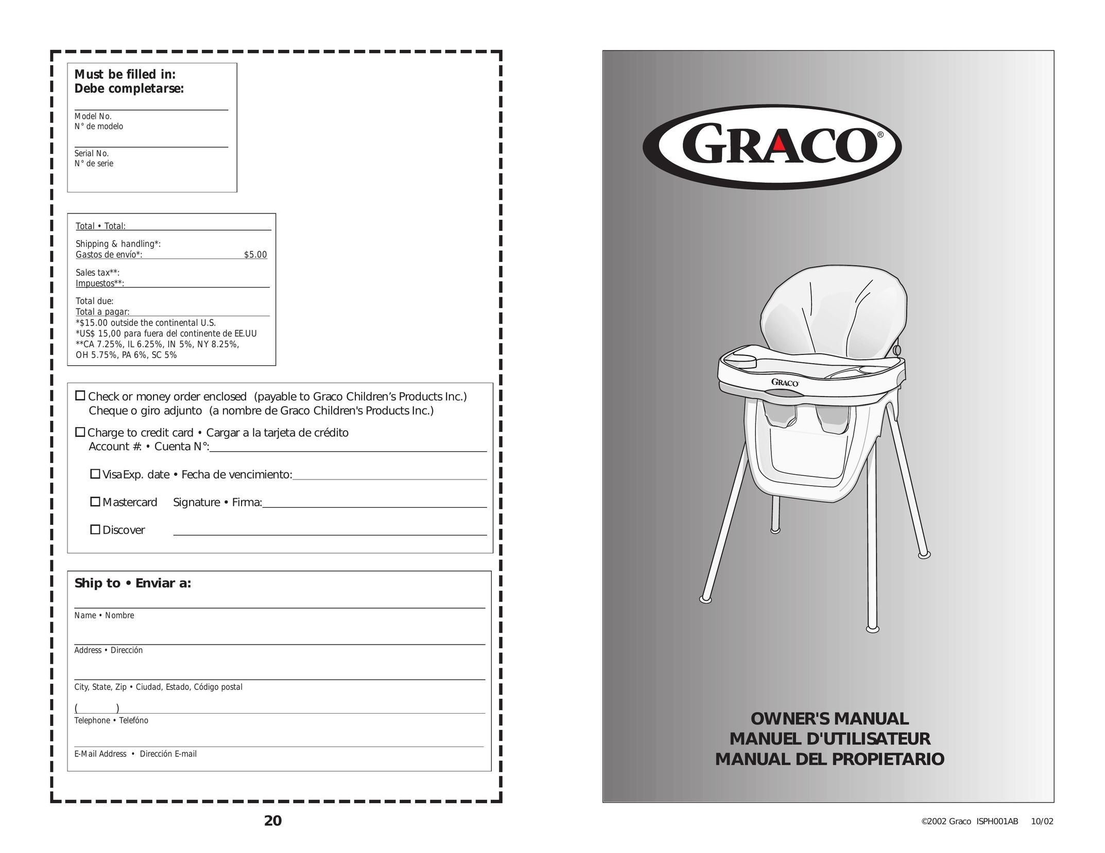 Graco 35610 High Chair User Manual