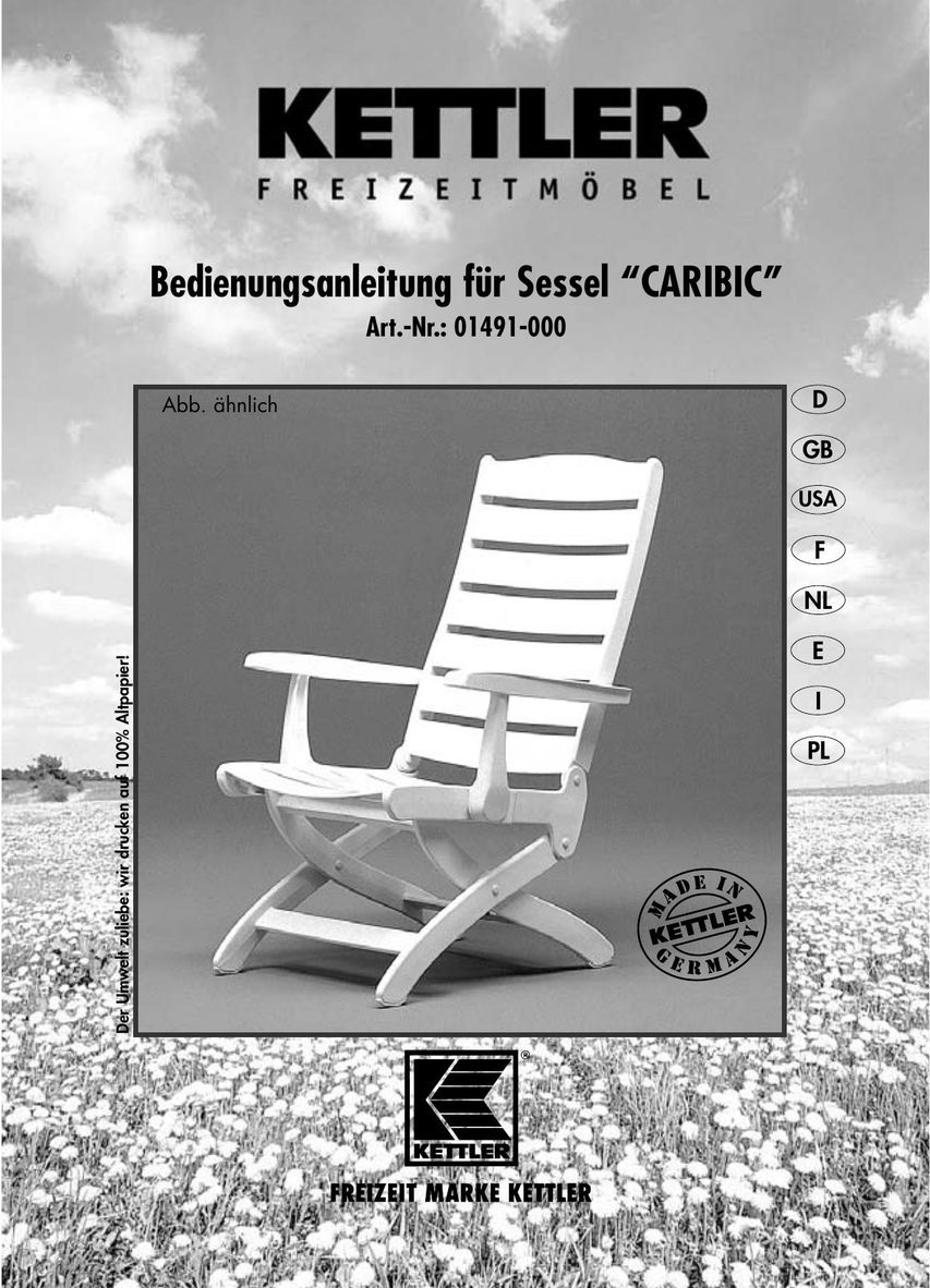 Kettler 01491-000 High Chair User Manual