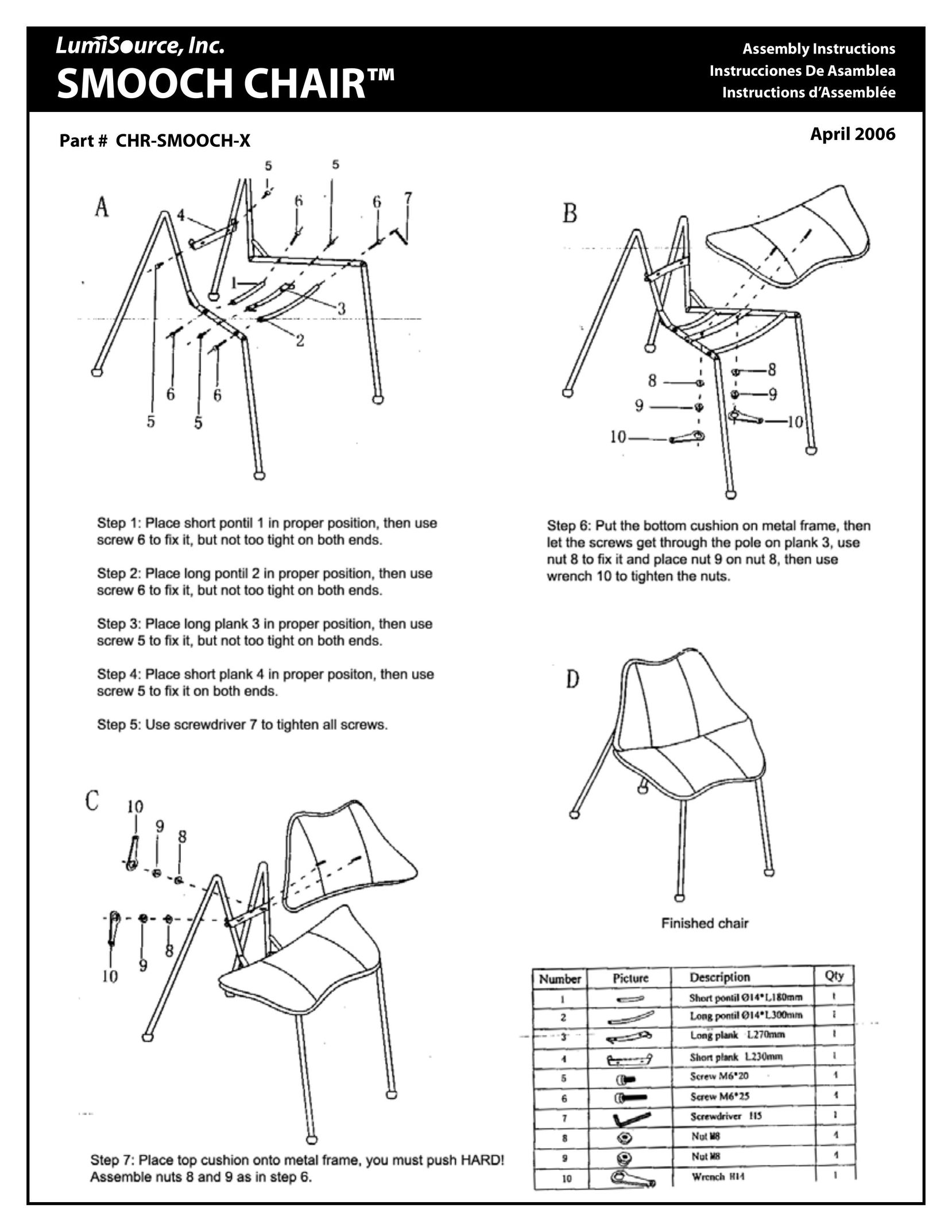 LumiSource CHR-SMOOCH-X High Chair User Manual
