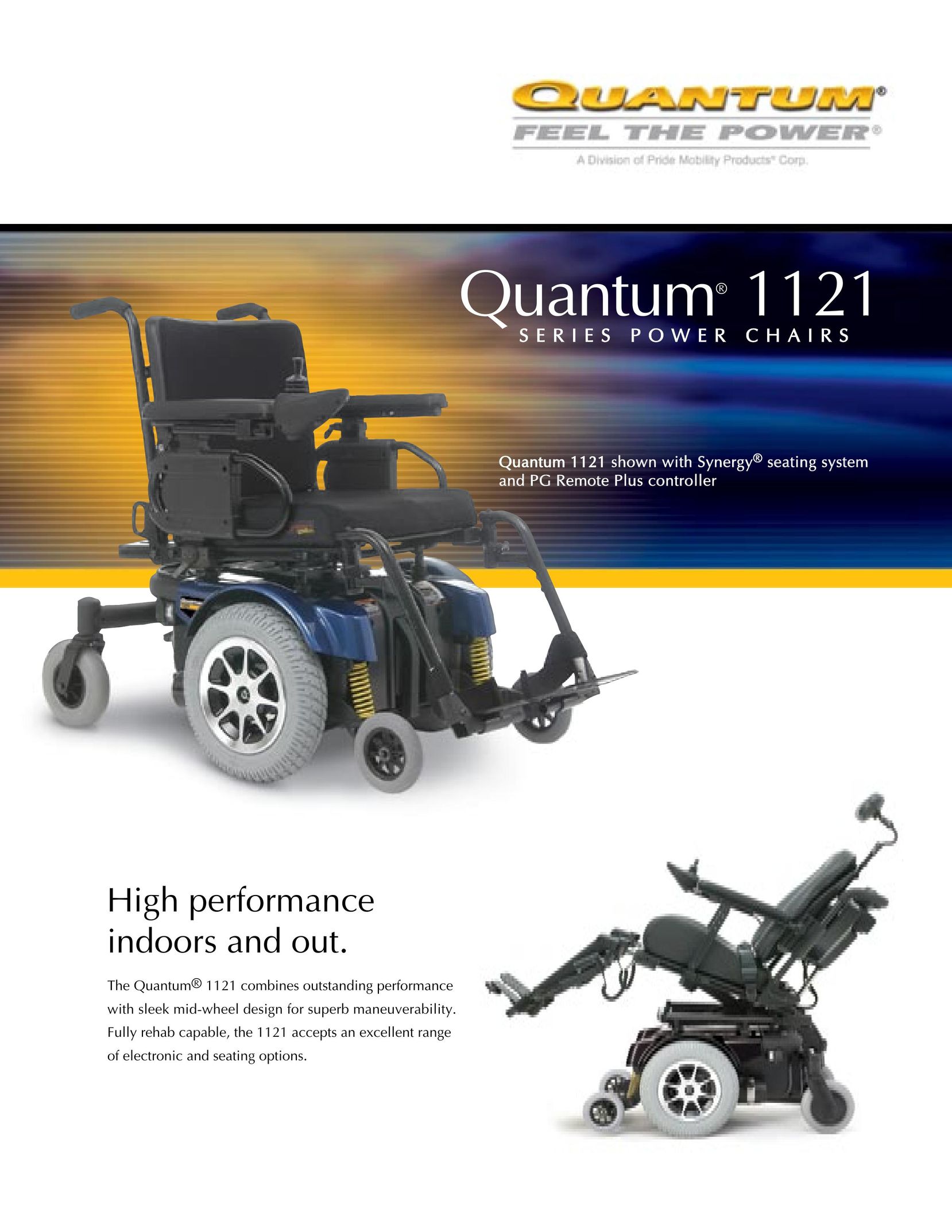 Pride Mobility Quantum 1121 High Chair User Manual