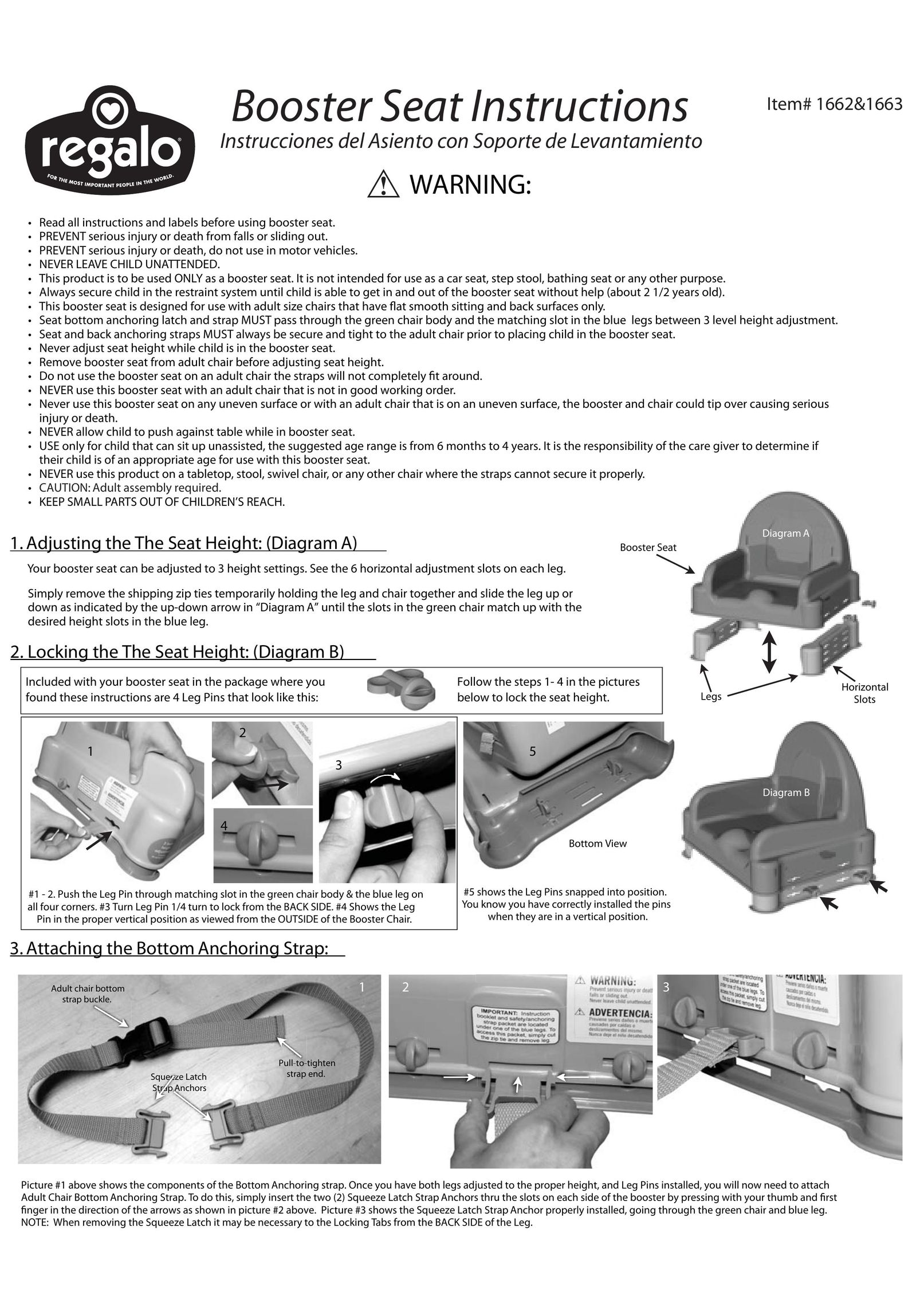 Regalo 1663 High Chair User Manual