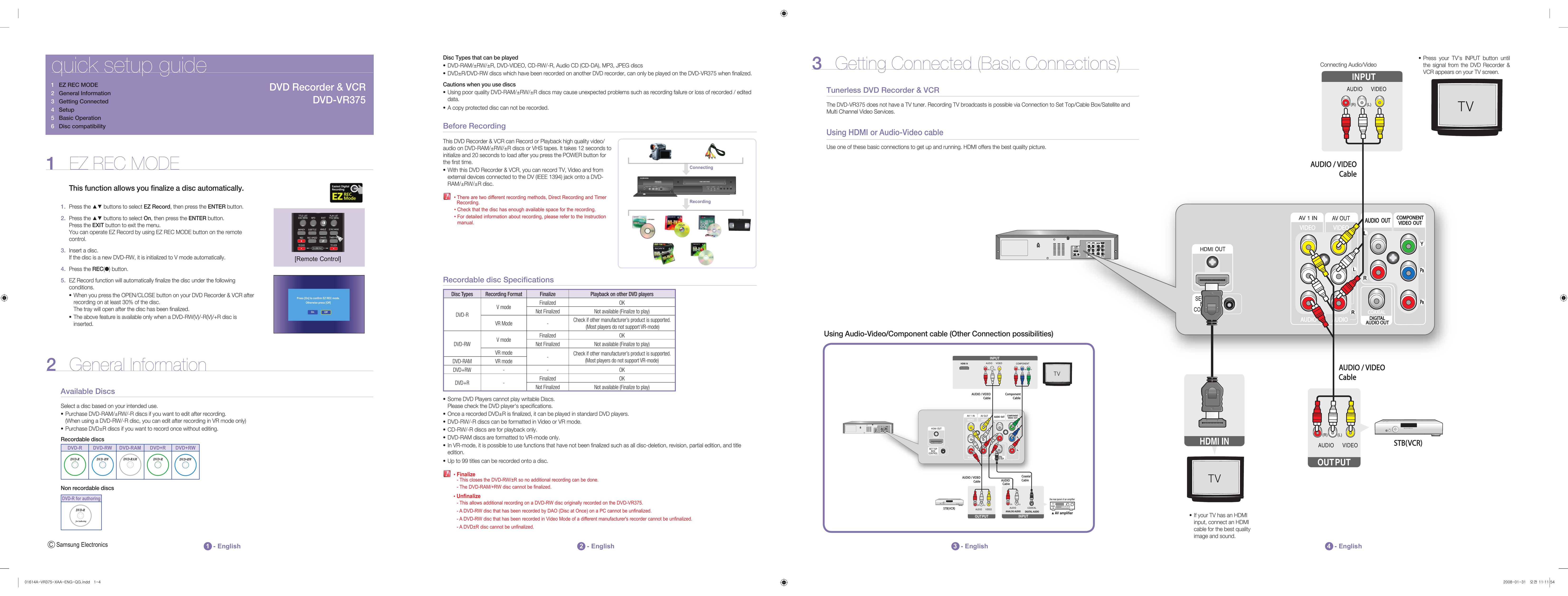 Samsung DVD-VR375 High Chair User Manual