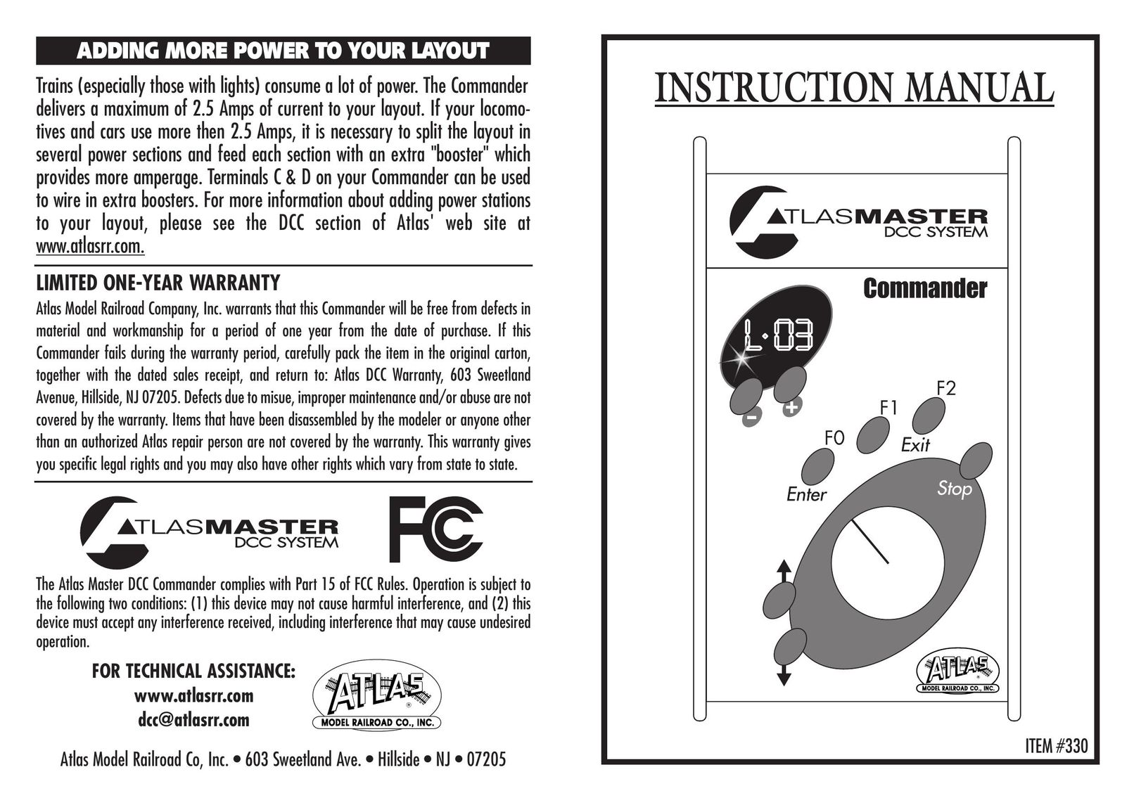 Atlas 330 Model Vehicle User Manual
