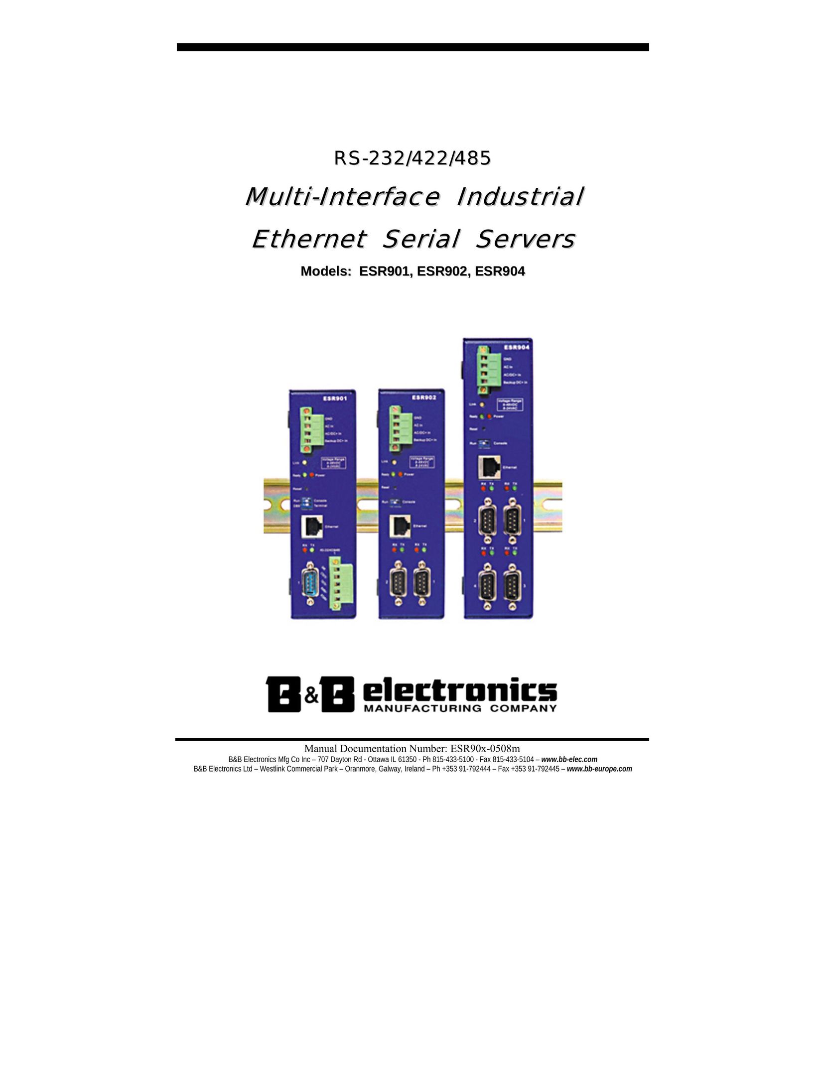 B&B Electronics ESR904 Model Vehicle User Manual