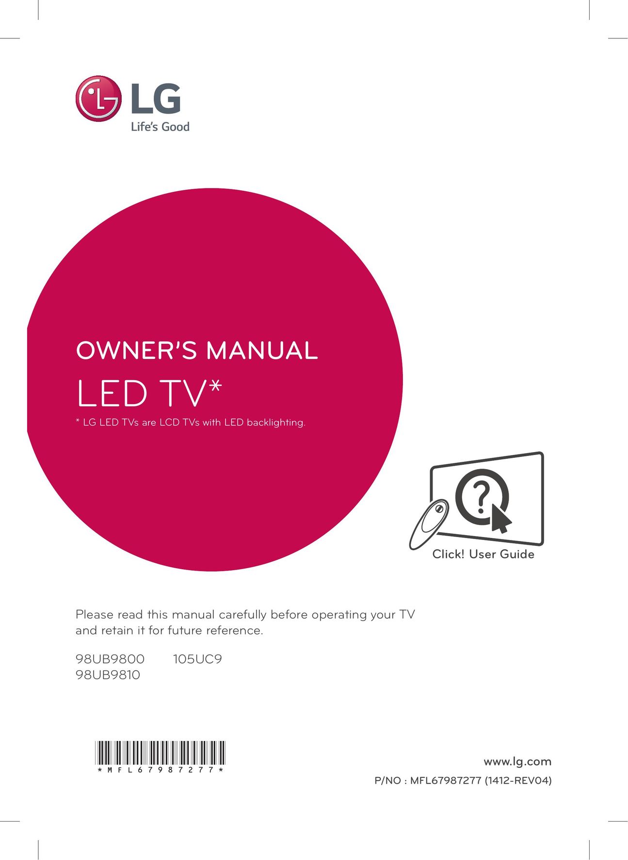 LG Electronics 105UC9 Model Vehicle User Manual